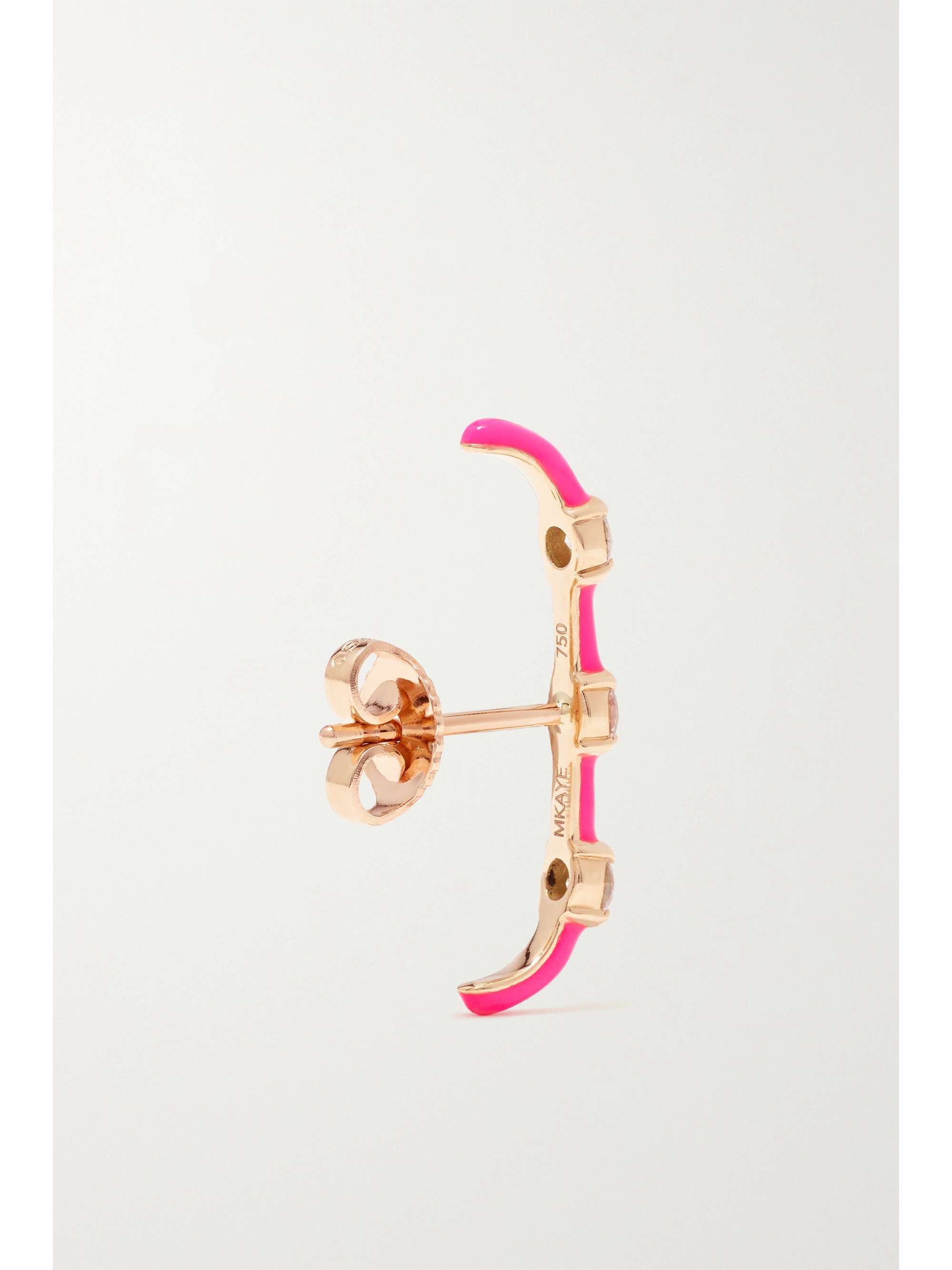 MELISSA KAYE Zea 18-karat rose gold, enamel and diamond single earring
