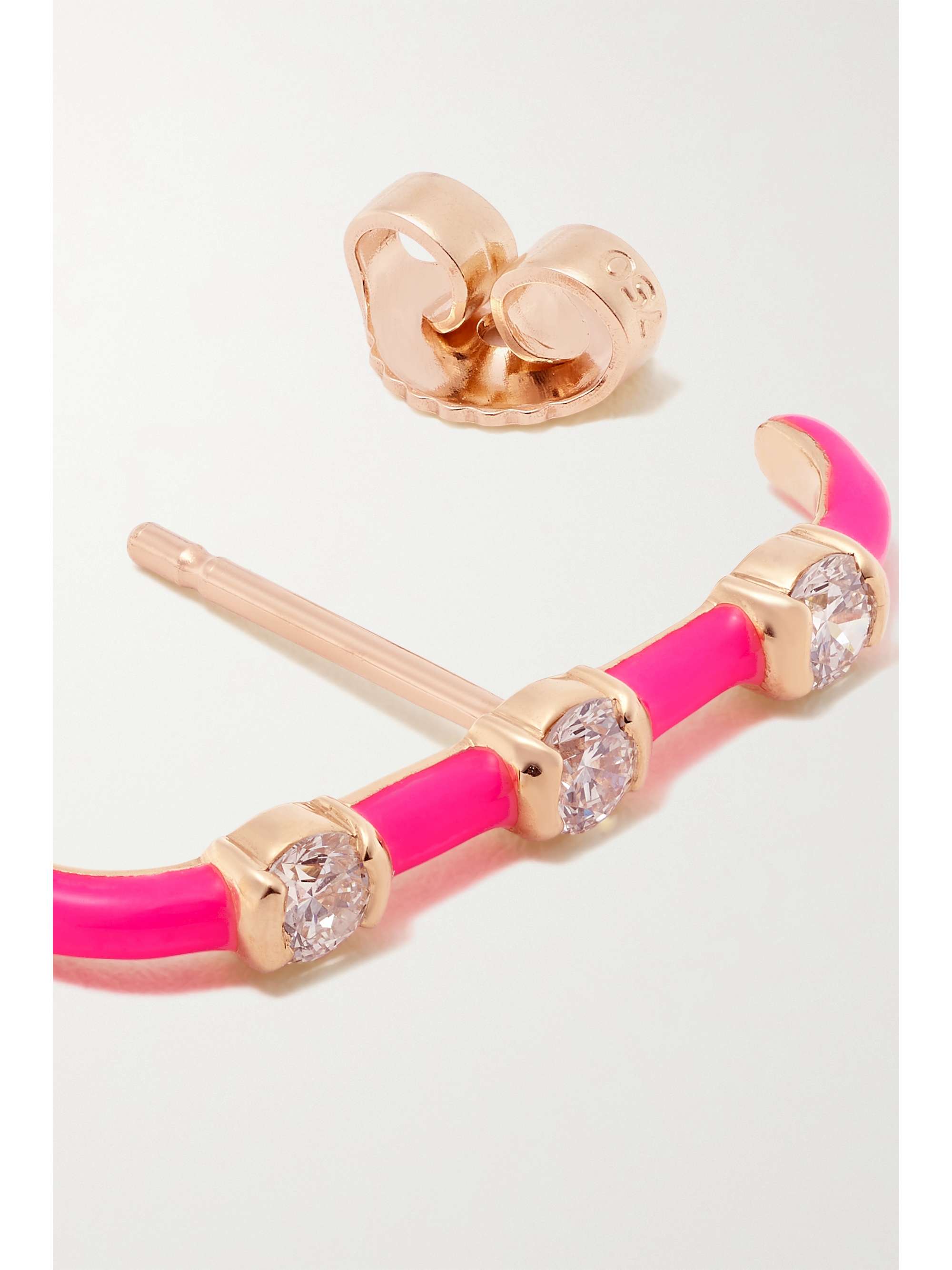 MELISSA KAYE Zea 18-karat rose gold, enamel and diamond single earring
