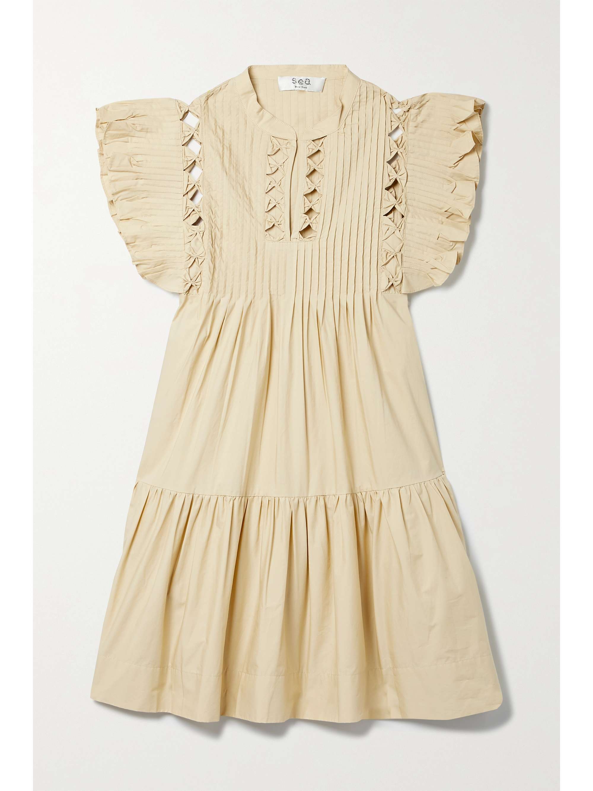 poplin ruffle tiered dress