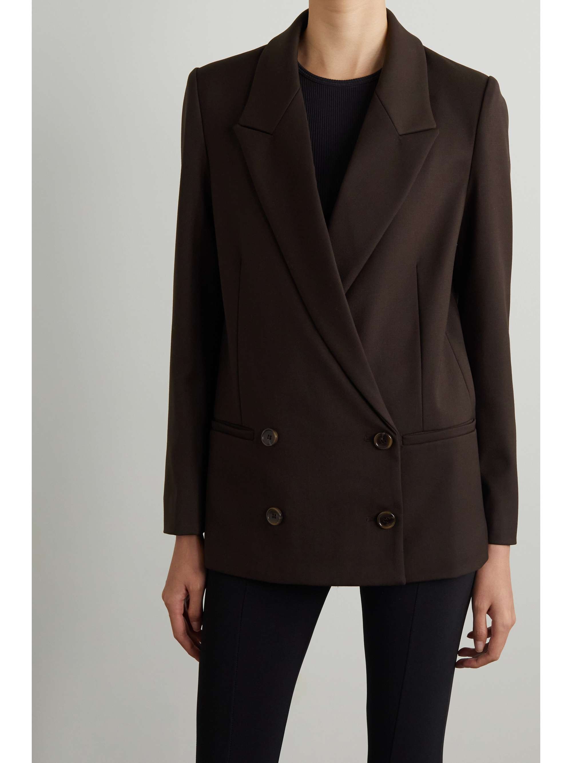THE FRANKIE SHOP Varda double-breasted wool-blend twill blazer