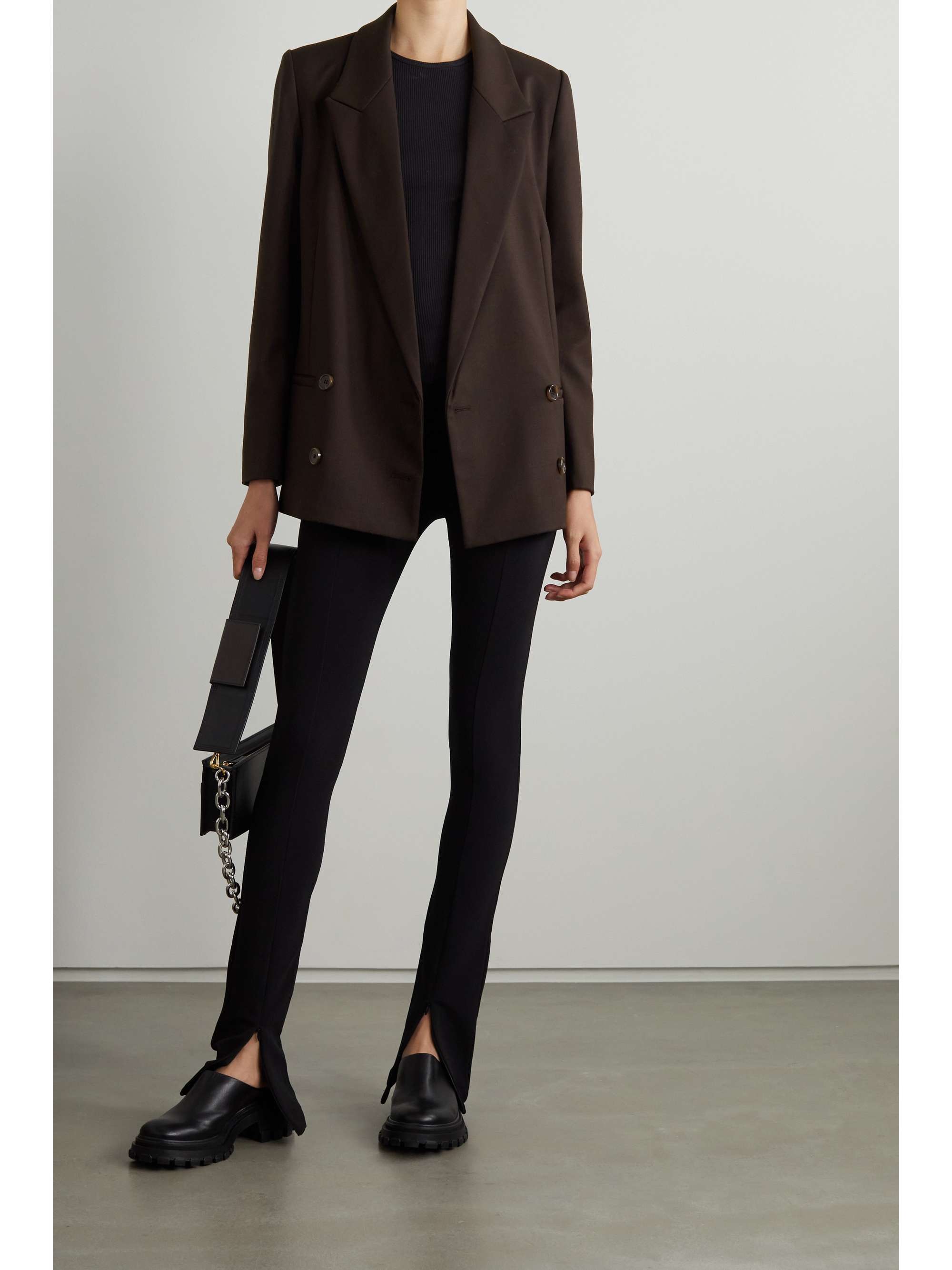THE FRANKIE SHOP Varda double-breasted wool-blend twill blazer
