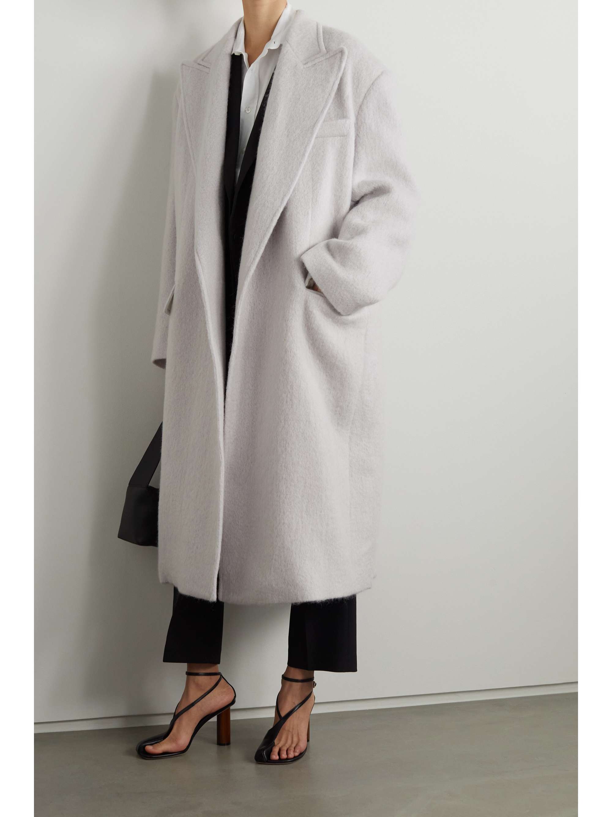 Light gray John oversized woolblend coat FRANKIE SHOP NETAPORTER