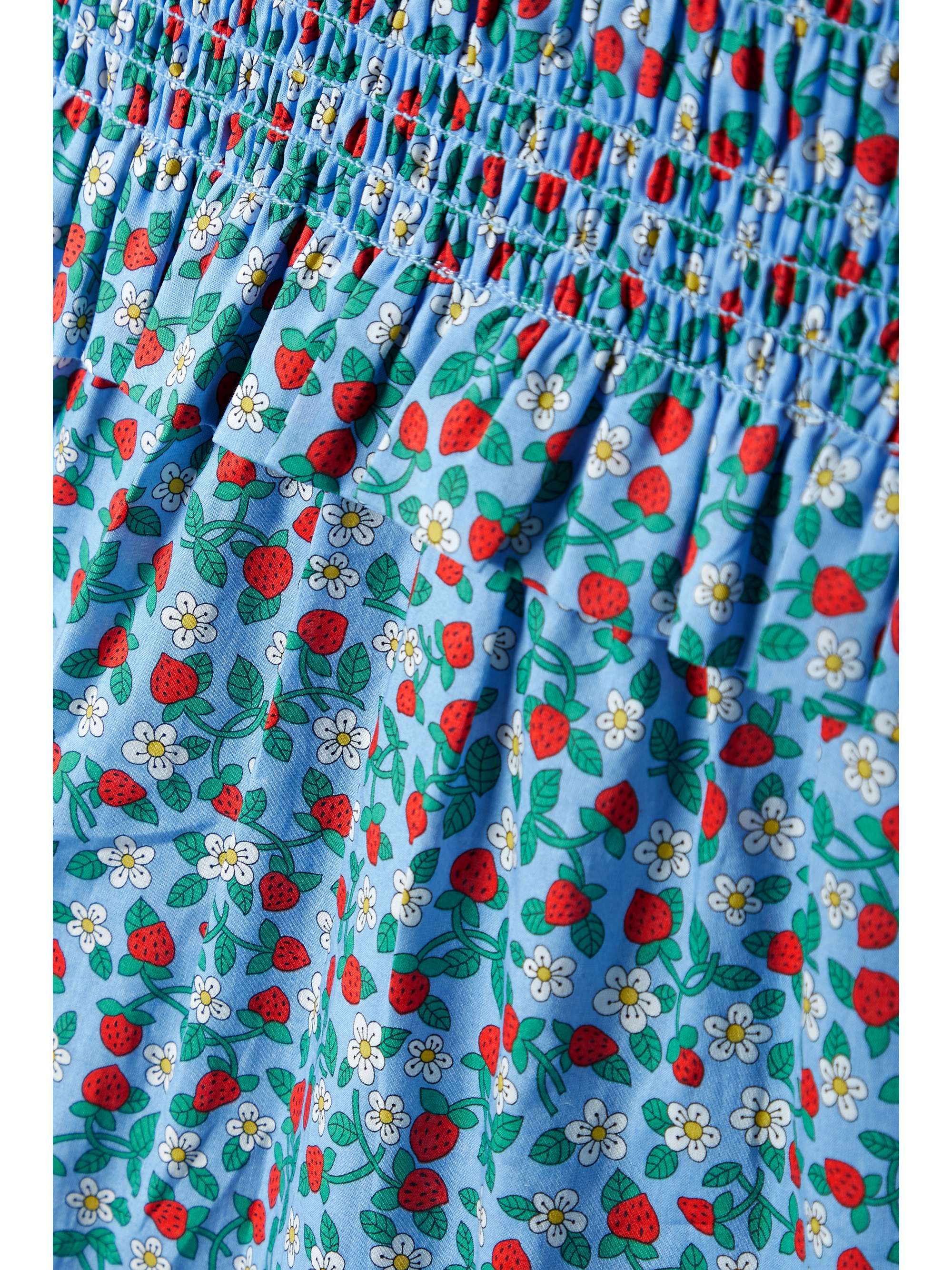 SEA Lilly ruffled smocked printed cotton mini dress