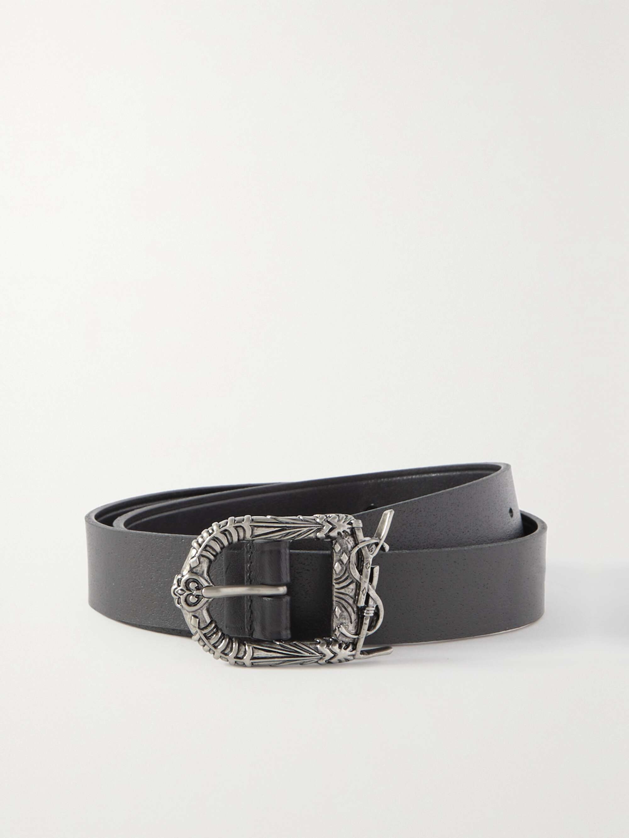 Black Leather belt, SAINT LAURENT, NET-A-PORTER