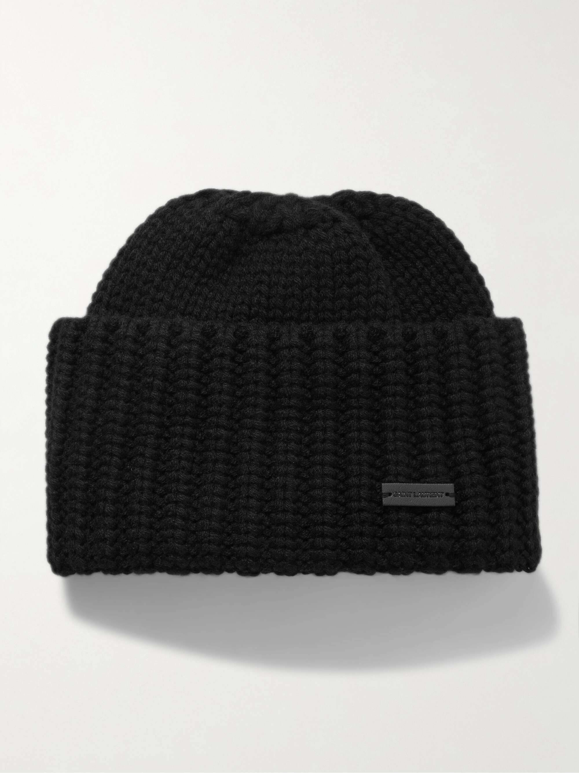 SAINT LAURENT Appliquéd ribbed cashmere beanie NET-A-PORTER