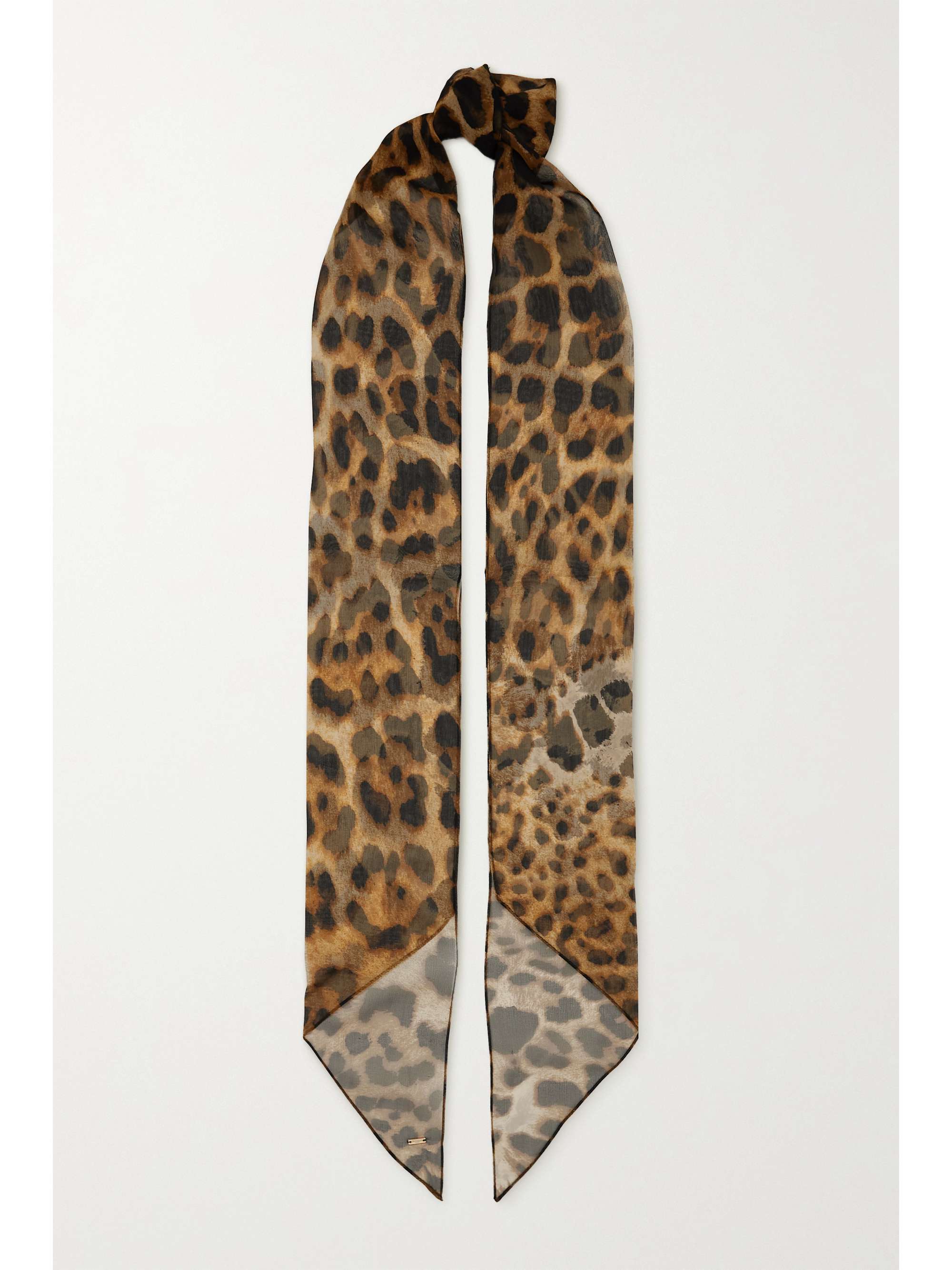 SAINT LAURENT Leopard-print silk-chiffon scarf | NET-A-PORTER