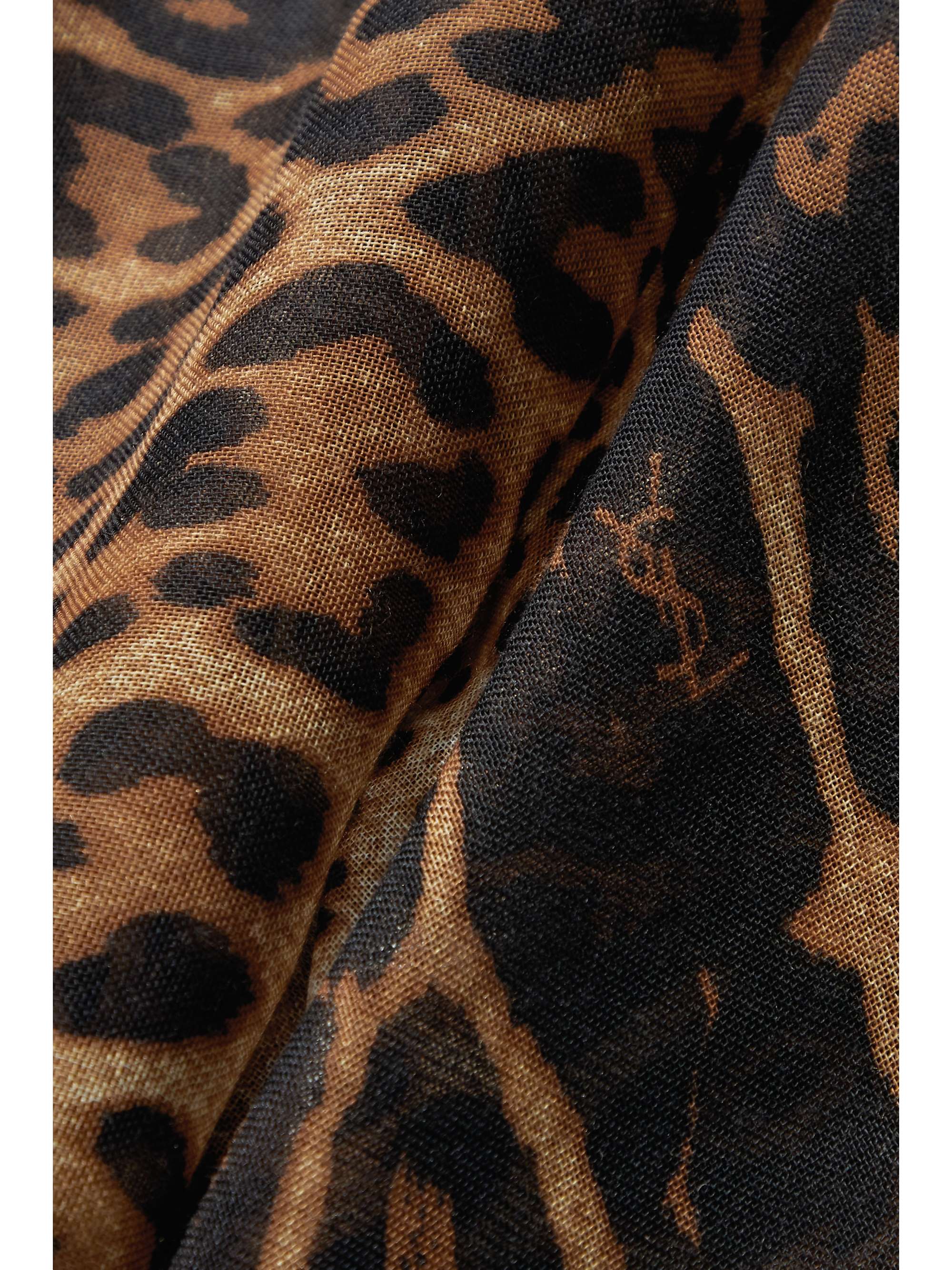 SAINT LAURENT Leopardprint cashmere and silkblend scarf NETAPORTER