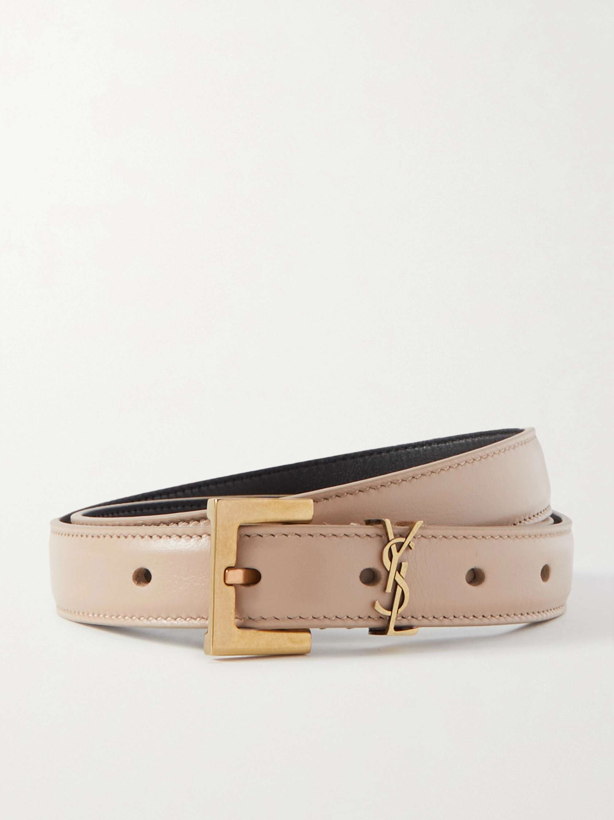 SAINT LAURENT Cassandre leather belt