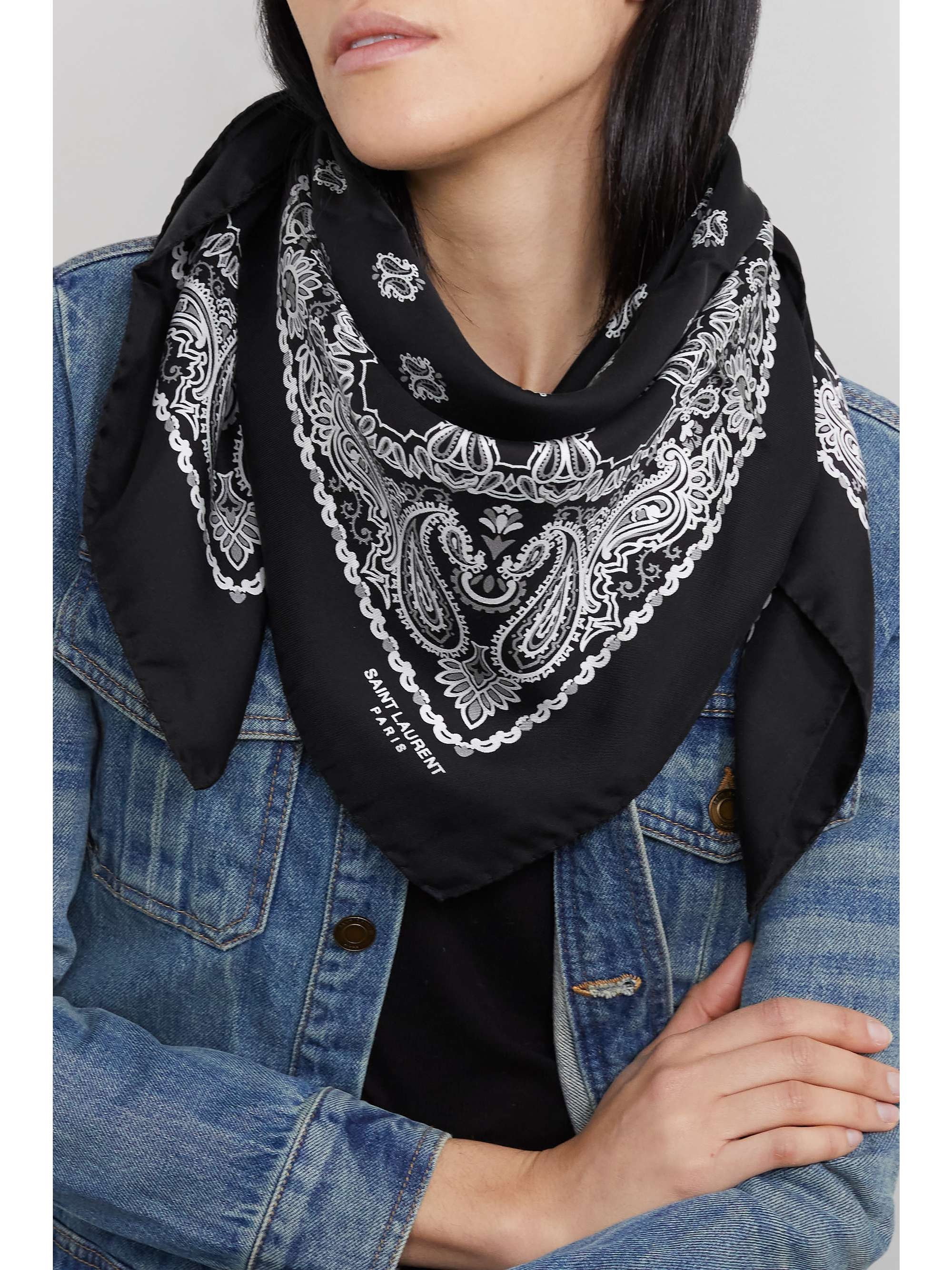 DOLCE & GABBANA Fringed printed silk-twill scarf