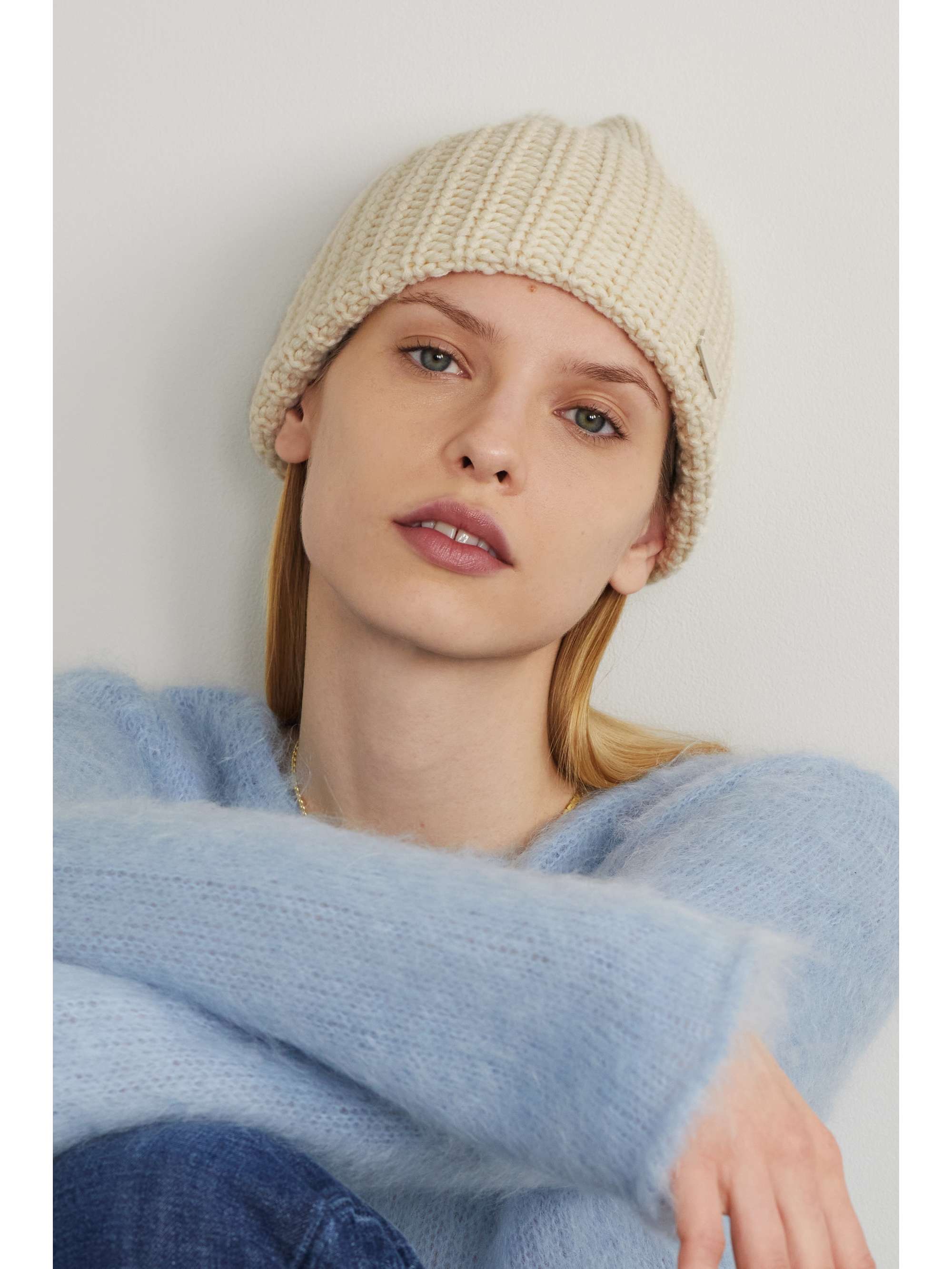 SAINT LAURENT Appliquéd ribbed cashmere beanie