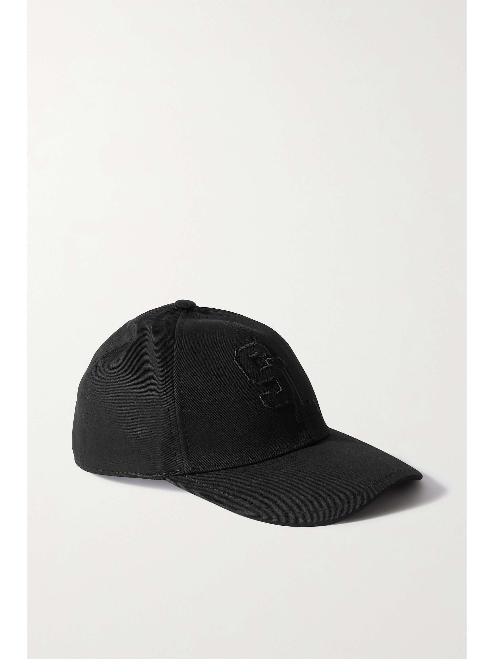 Appliquéd cotton-twill baseball cap