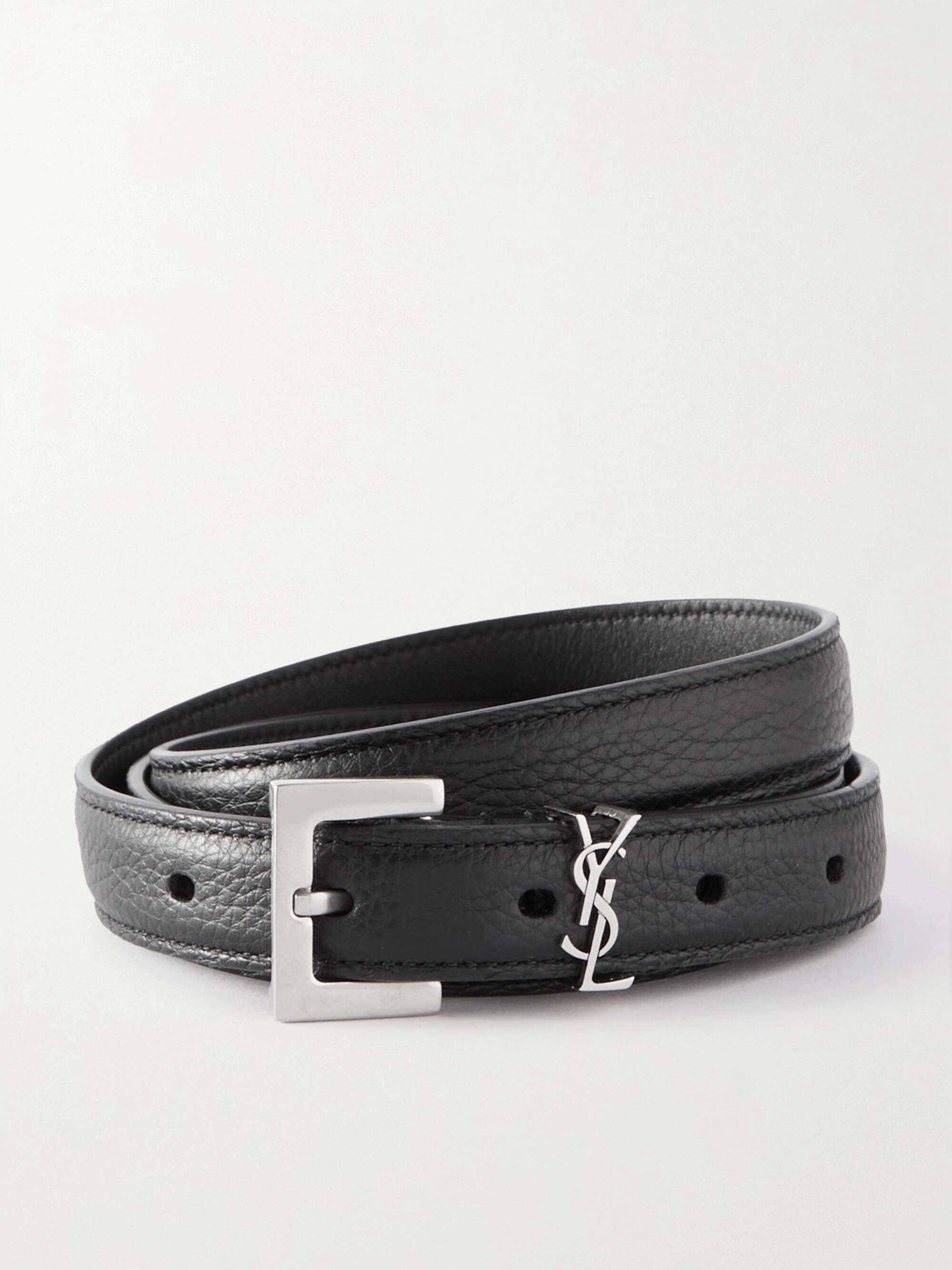 Saint Laurent Embellished Leather Belt - New in Dust Bag - The