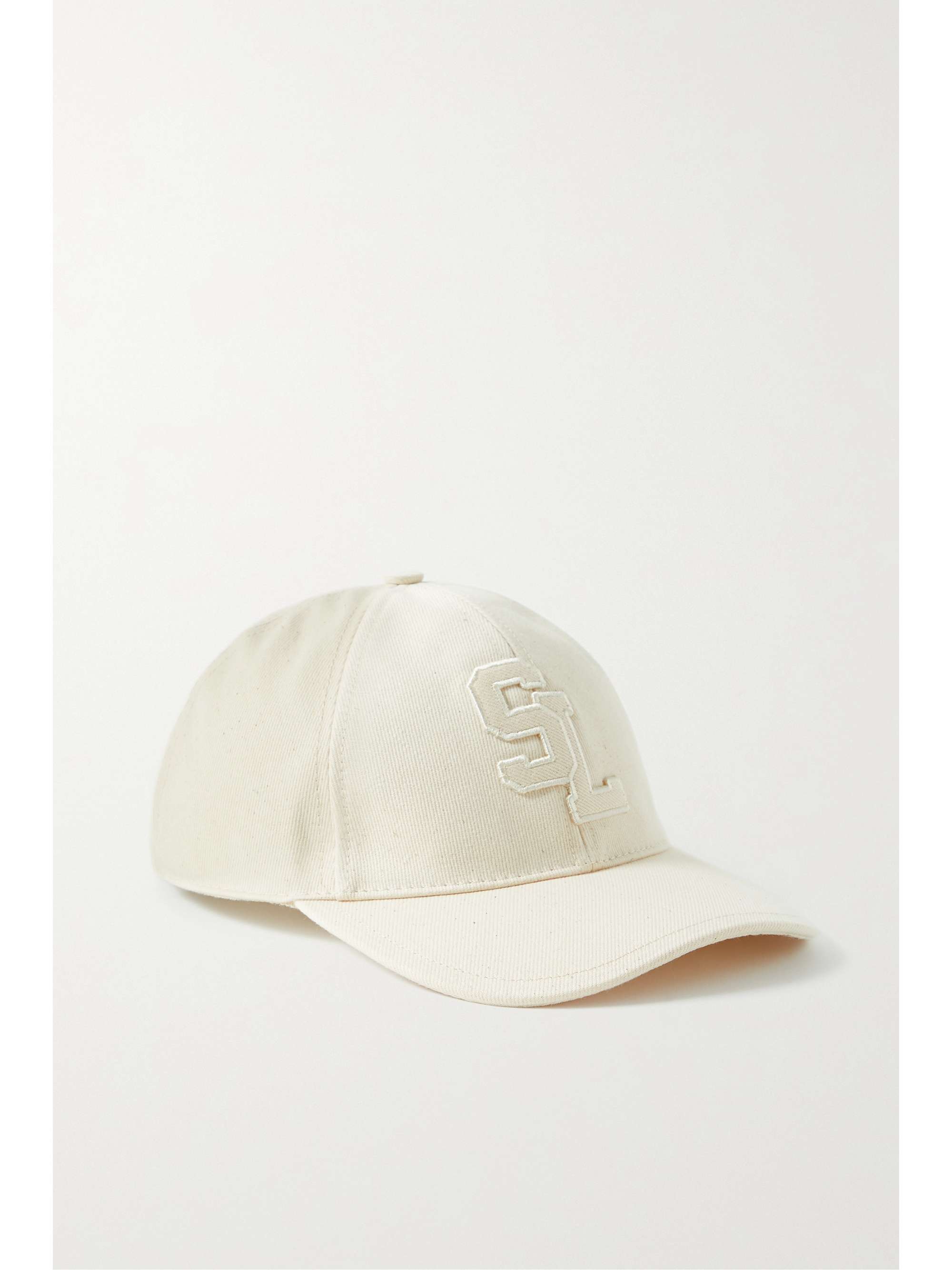 SAINT LAURENT Appliquéd cotton-twill baseball cap