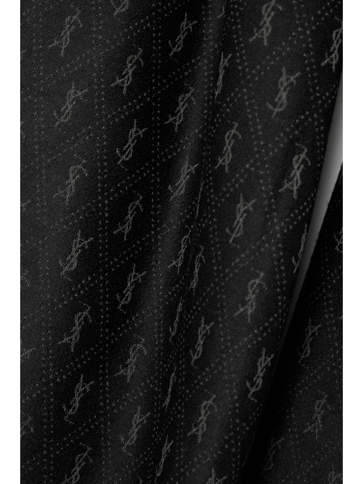Saint Laurent Fringed Wool, Cotton And Silk-blend Jacquard Scarf In Black