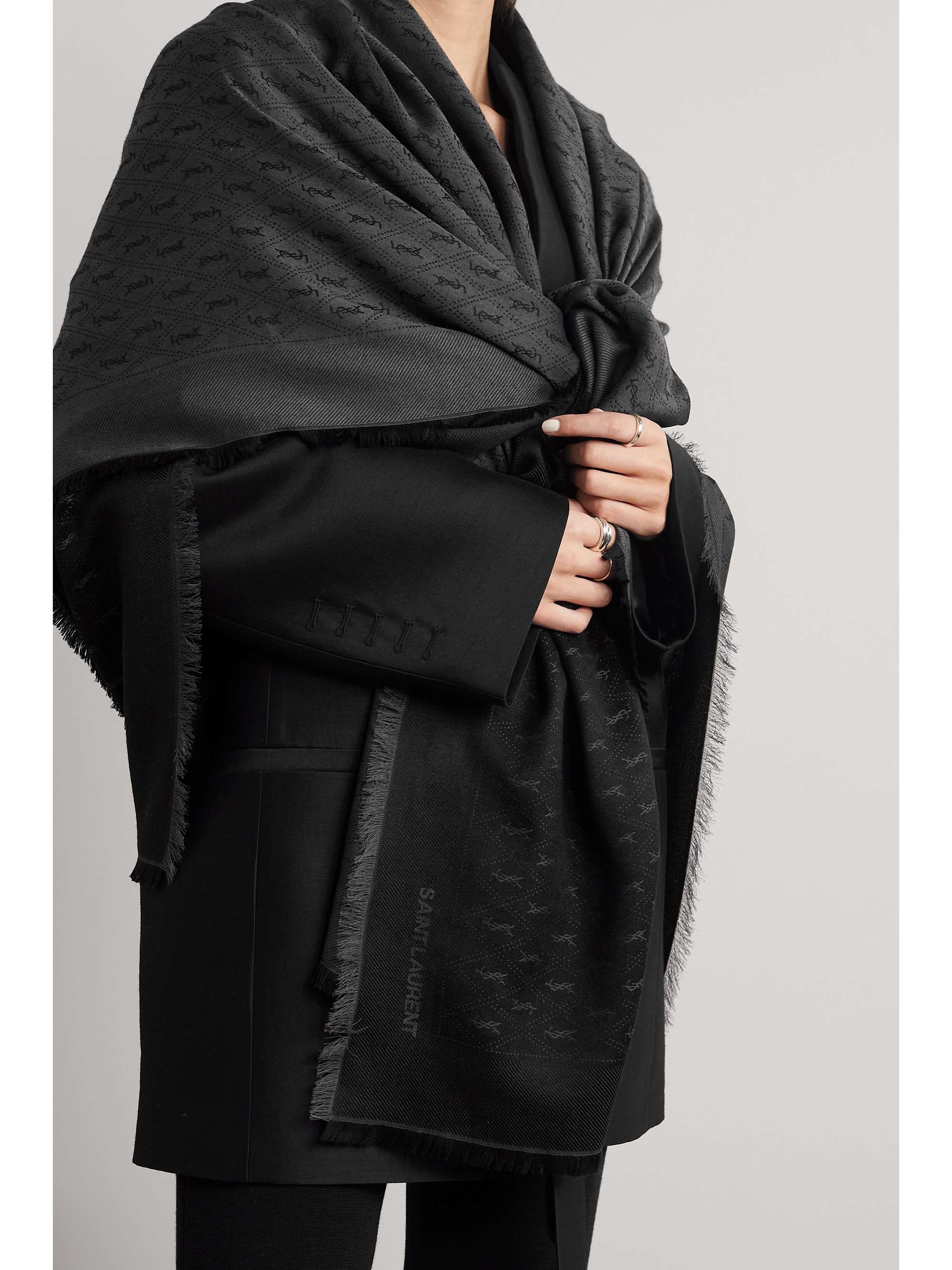 saint laurent black scarf
