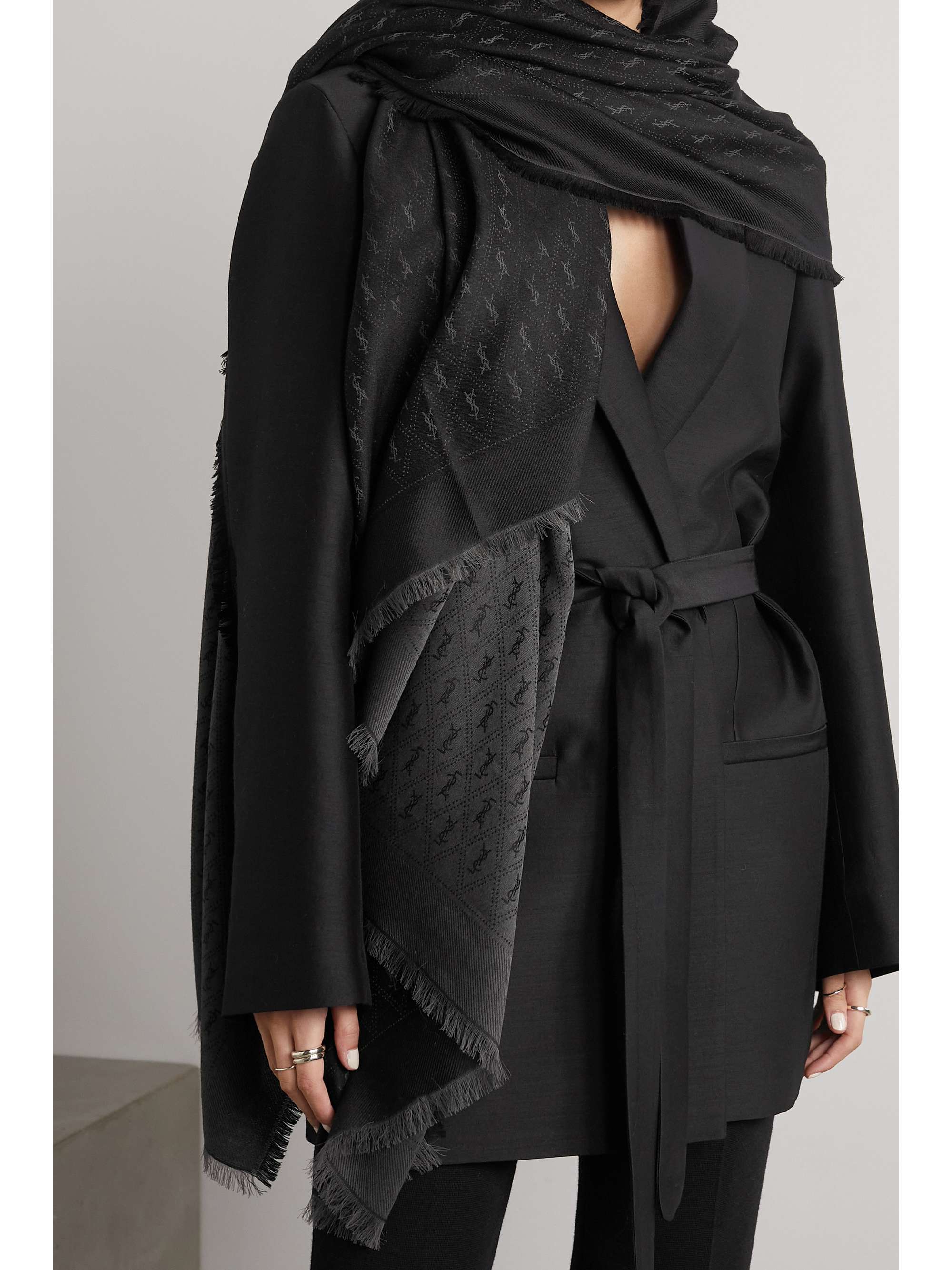 Ysl hot sale black scarf