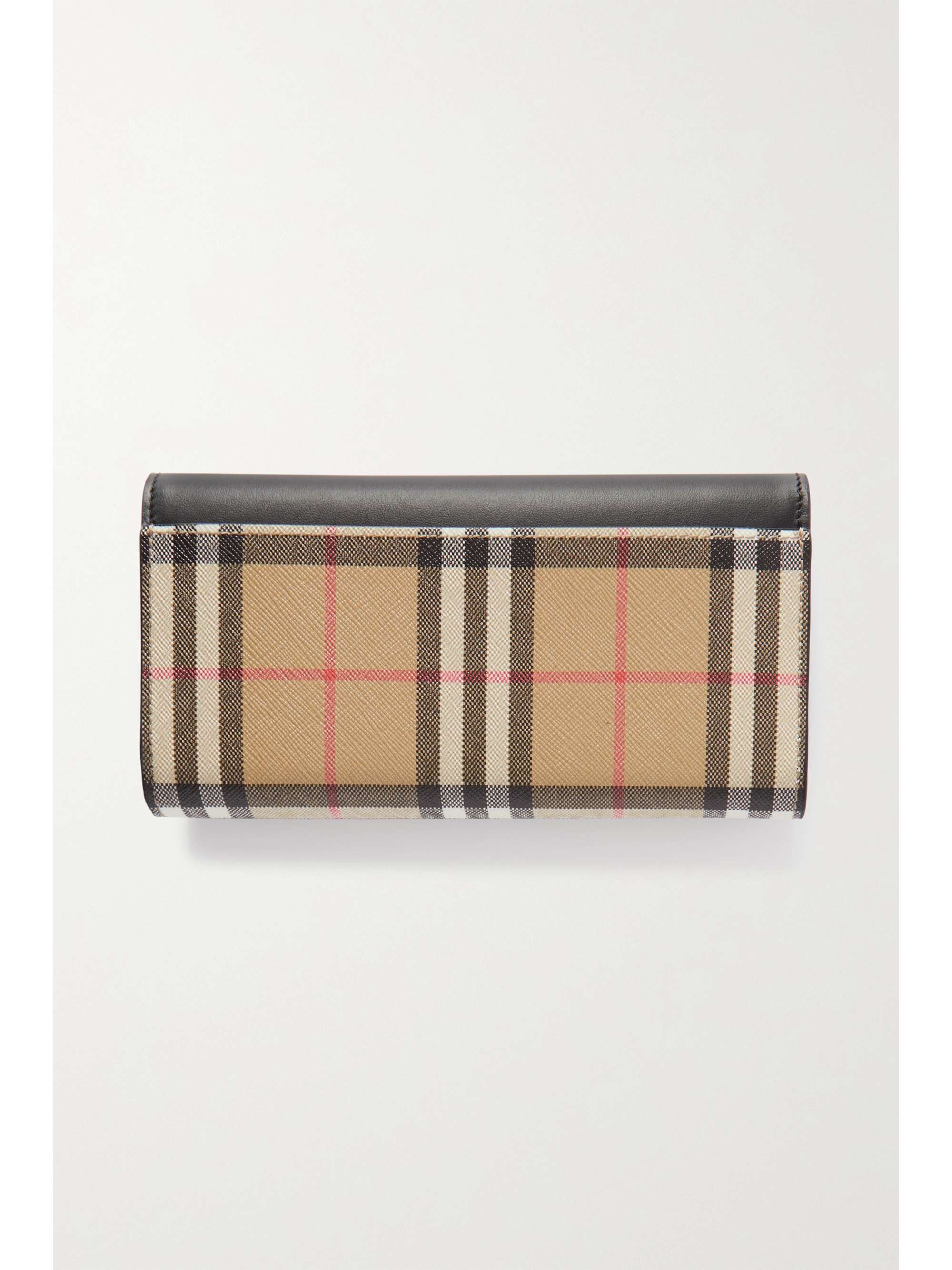 BURBERRY Checked canvas and leather wallet
