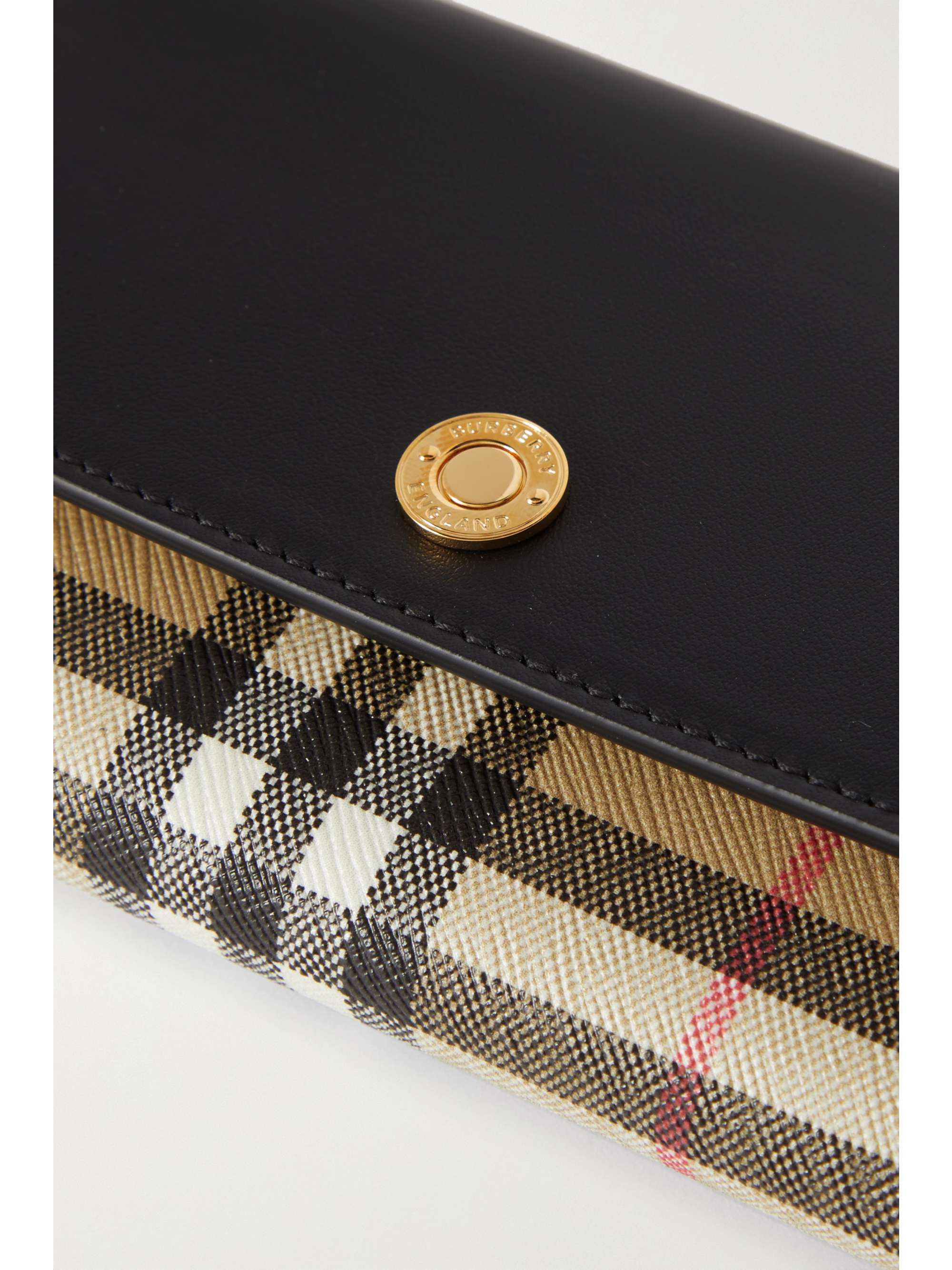 BURBERRY Checked canvas and leather wallet