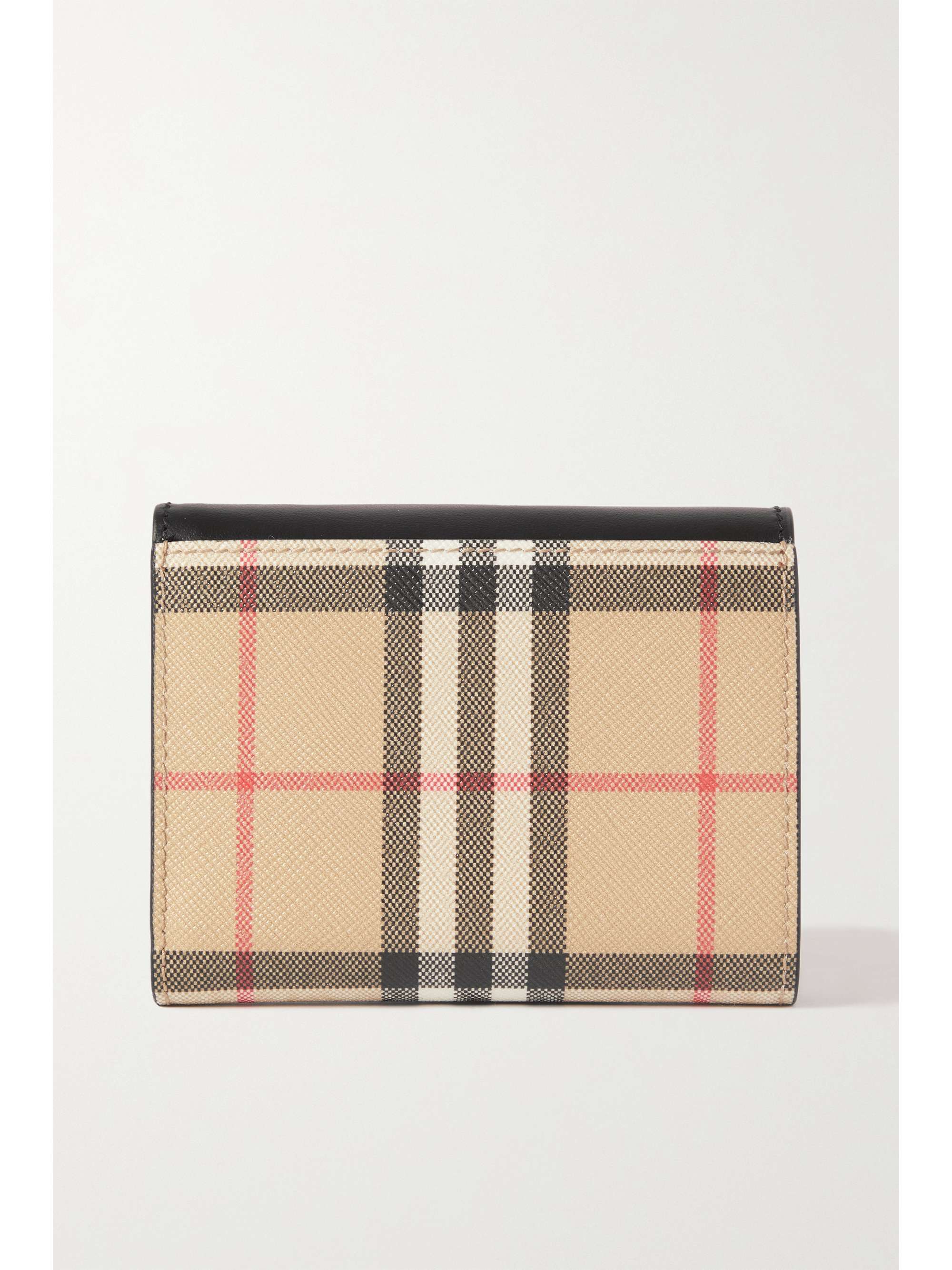 BURBERRY Checked canvas and leather wallet