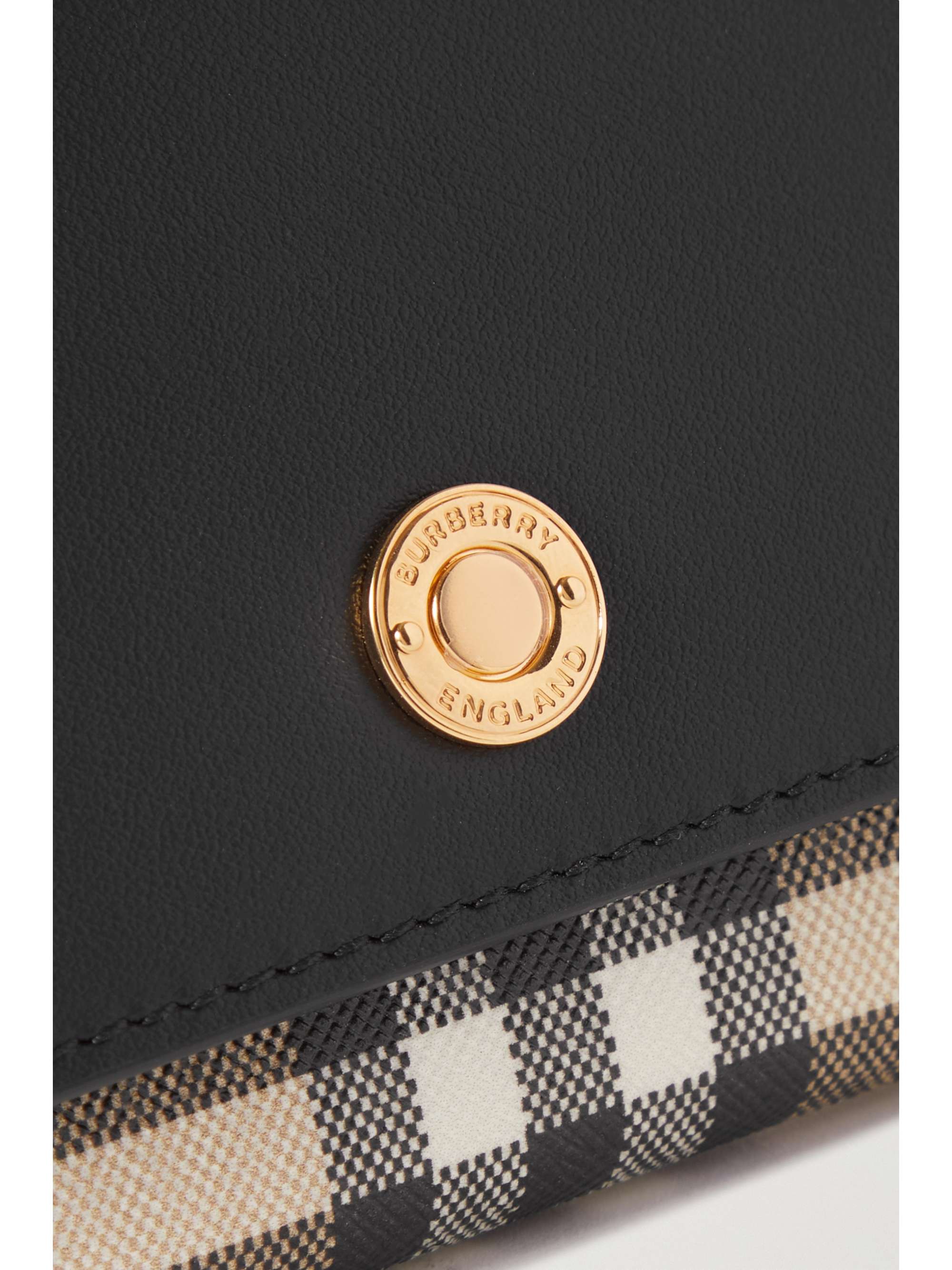 BURBERRY Checked canvas and leather wallet