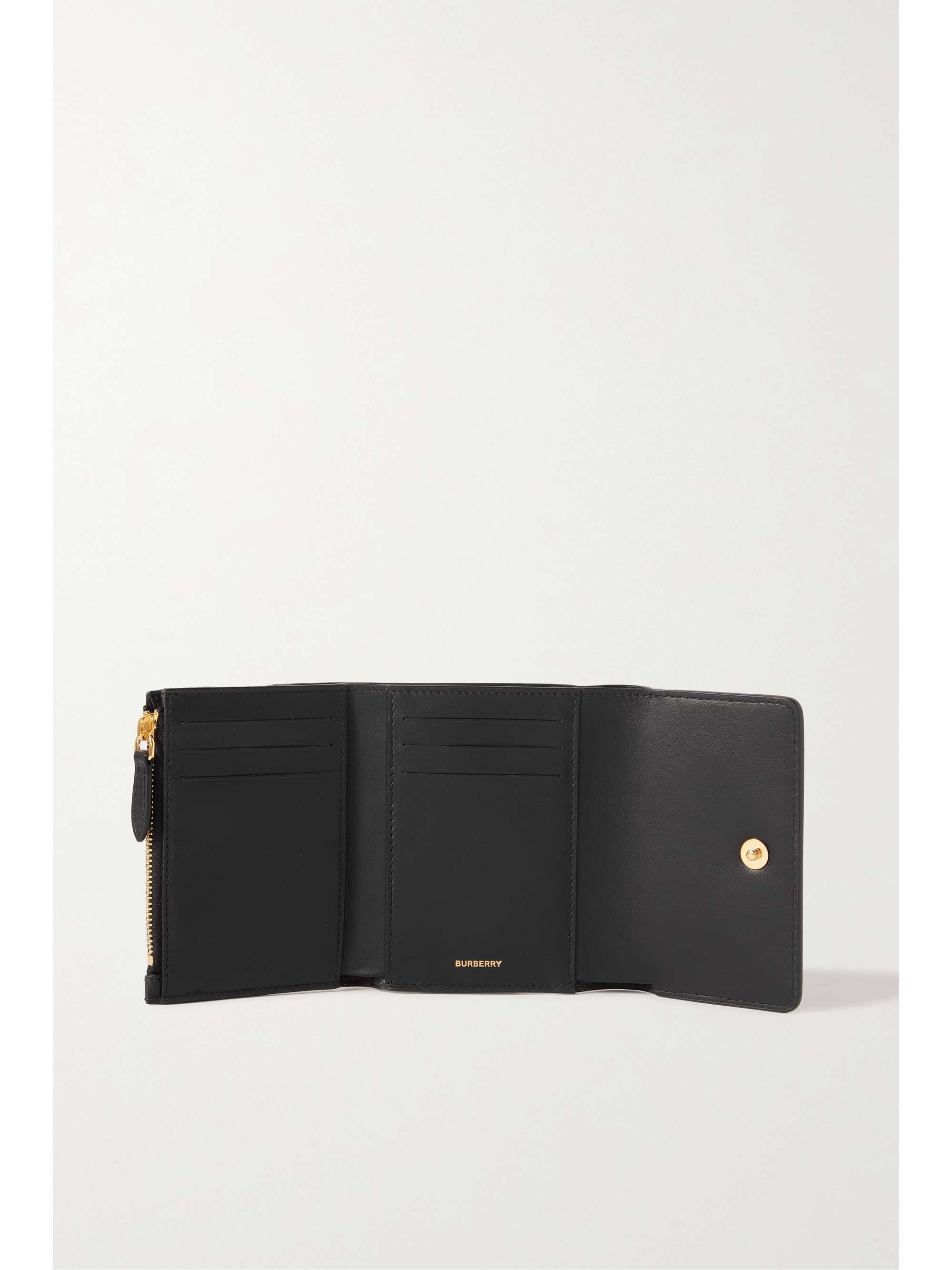 BURBERRY Checked canvas and leather wallet