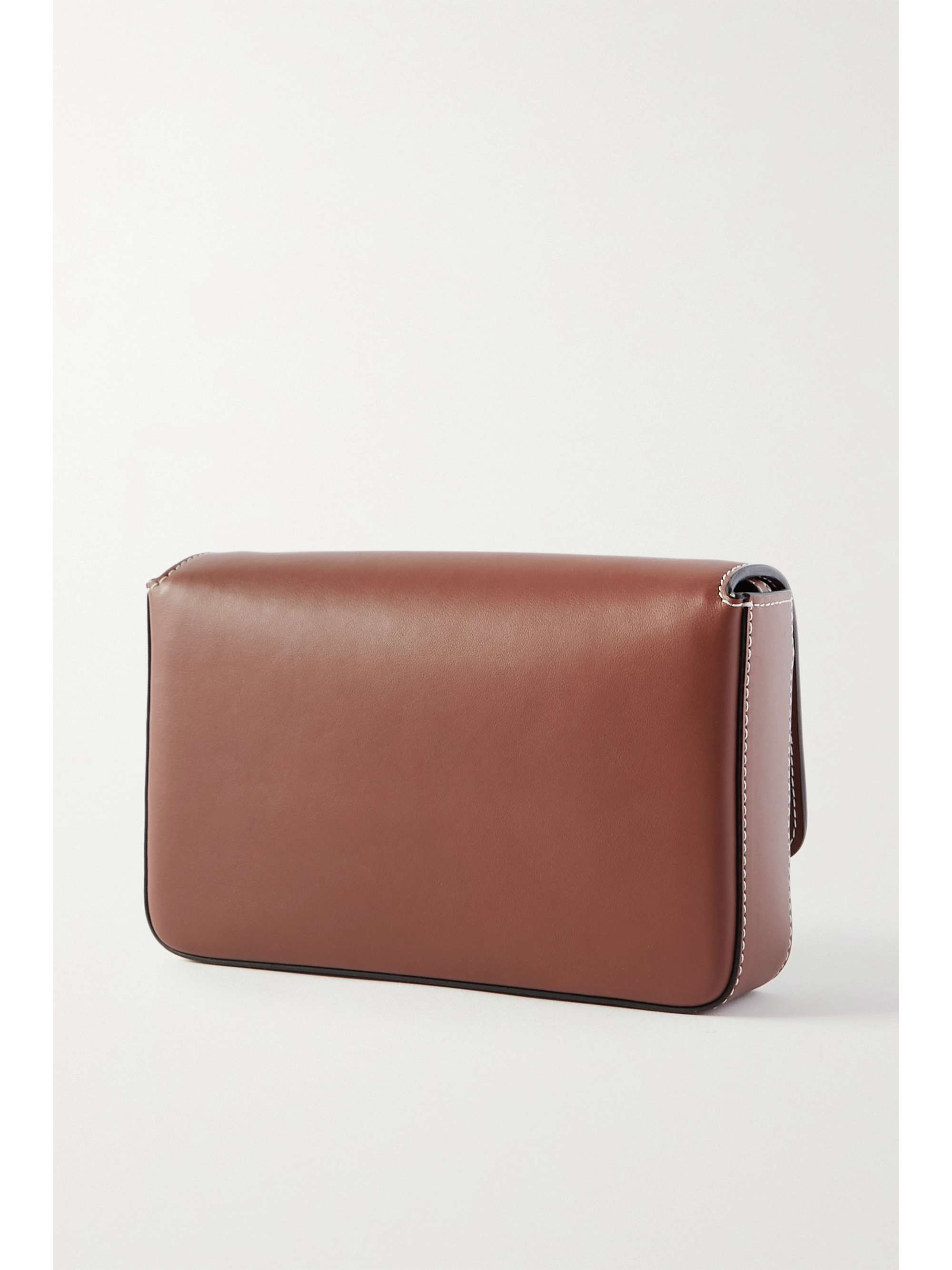 BURBERRY Small leather and checked canvas shoulder bag
