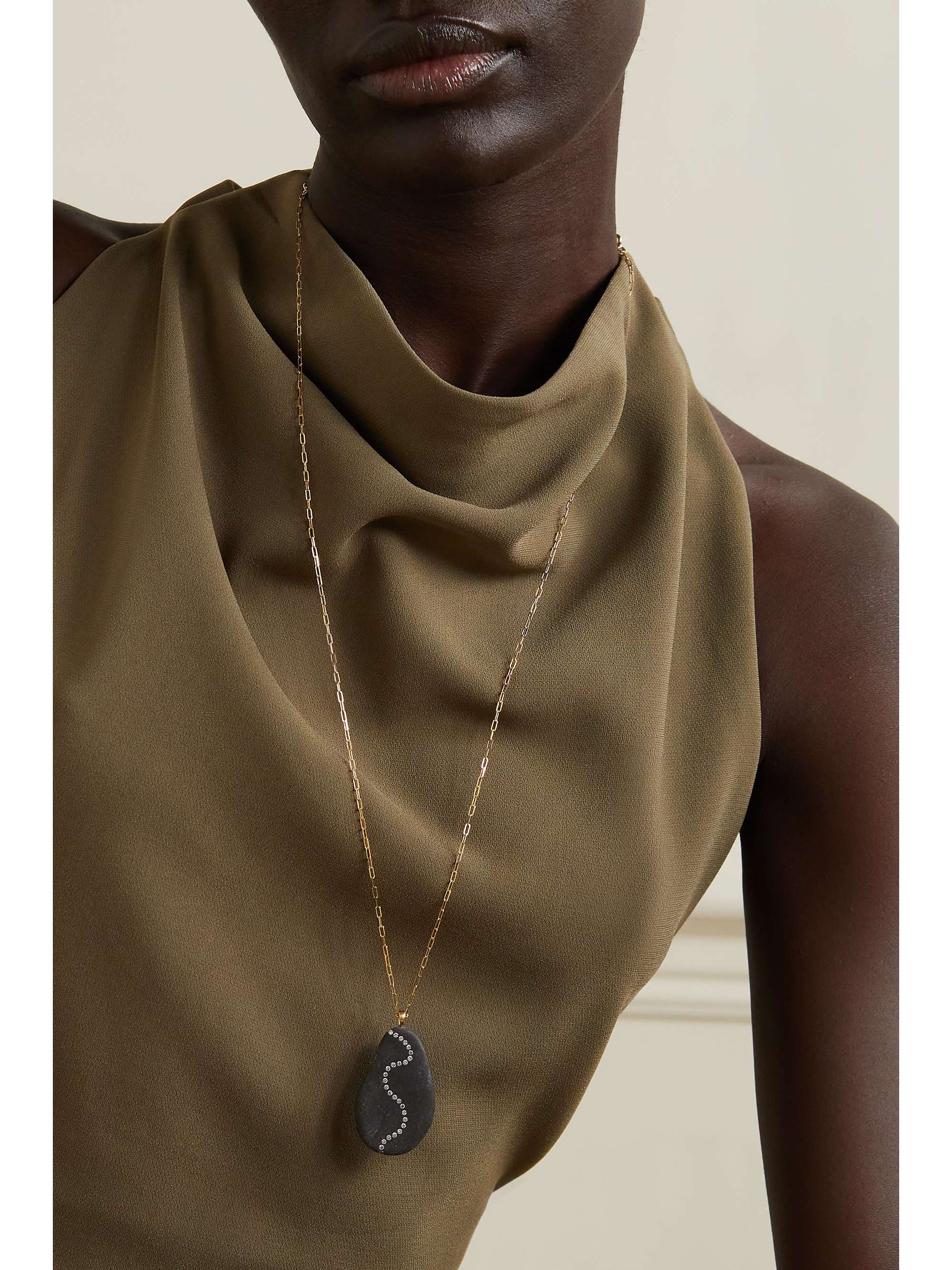 CVC STONES Empress 18-karat gold, stone and diamond necklace