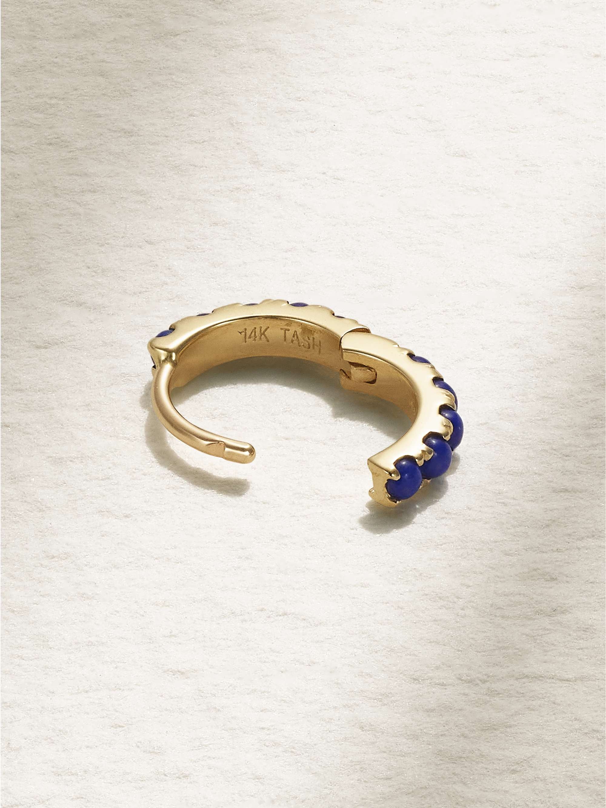 MARIA TASH 6.5mm 14-karat gold lapis lazuli single hoop earring