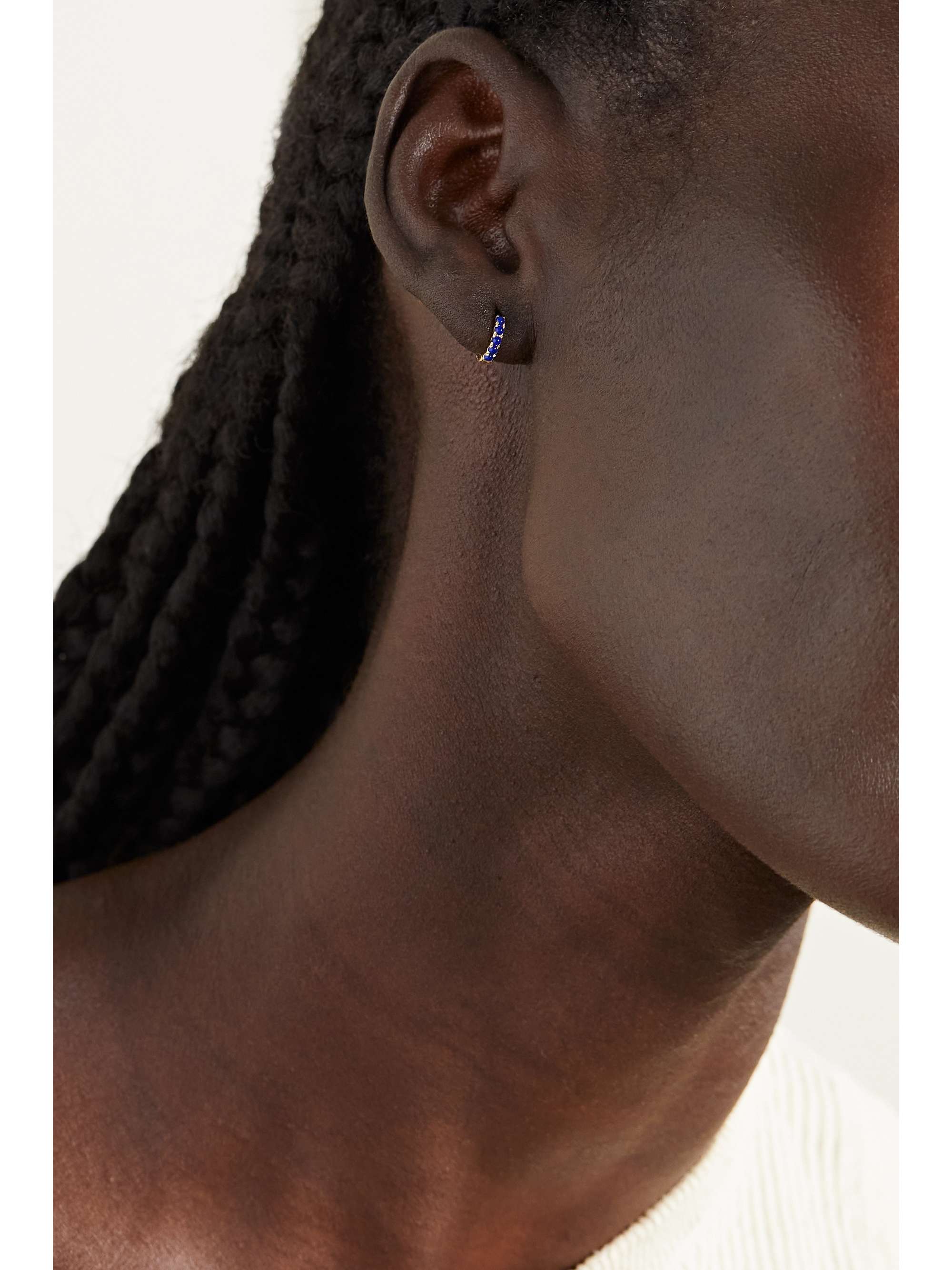 MARIA TASH 6.5mm 14-karat gold lapis lazuli single hoop earring