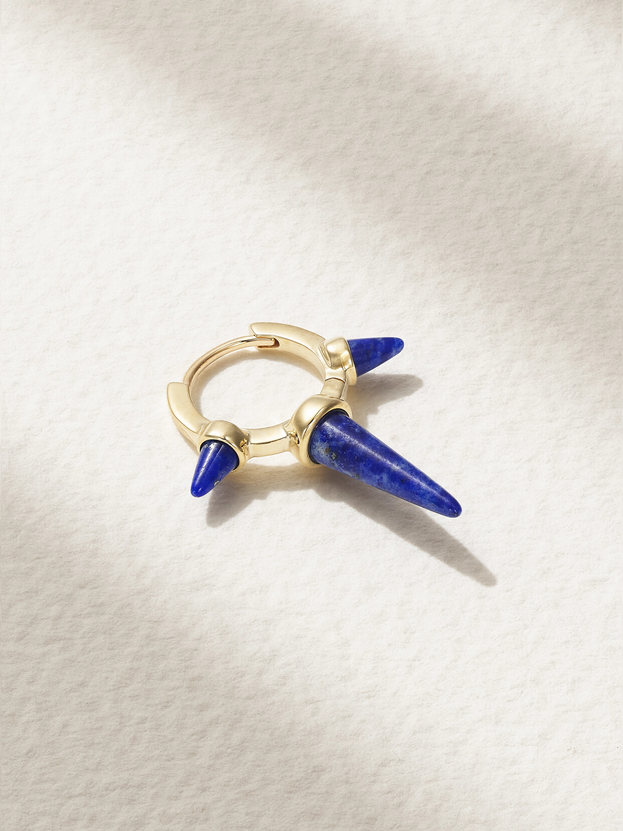 MARIA TASH 8MM 14-KARAT GOLD LAPIS LAZULI SINGLE HOOP EARRING