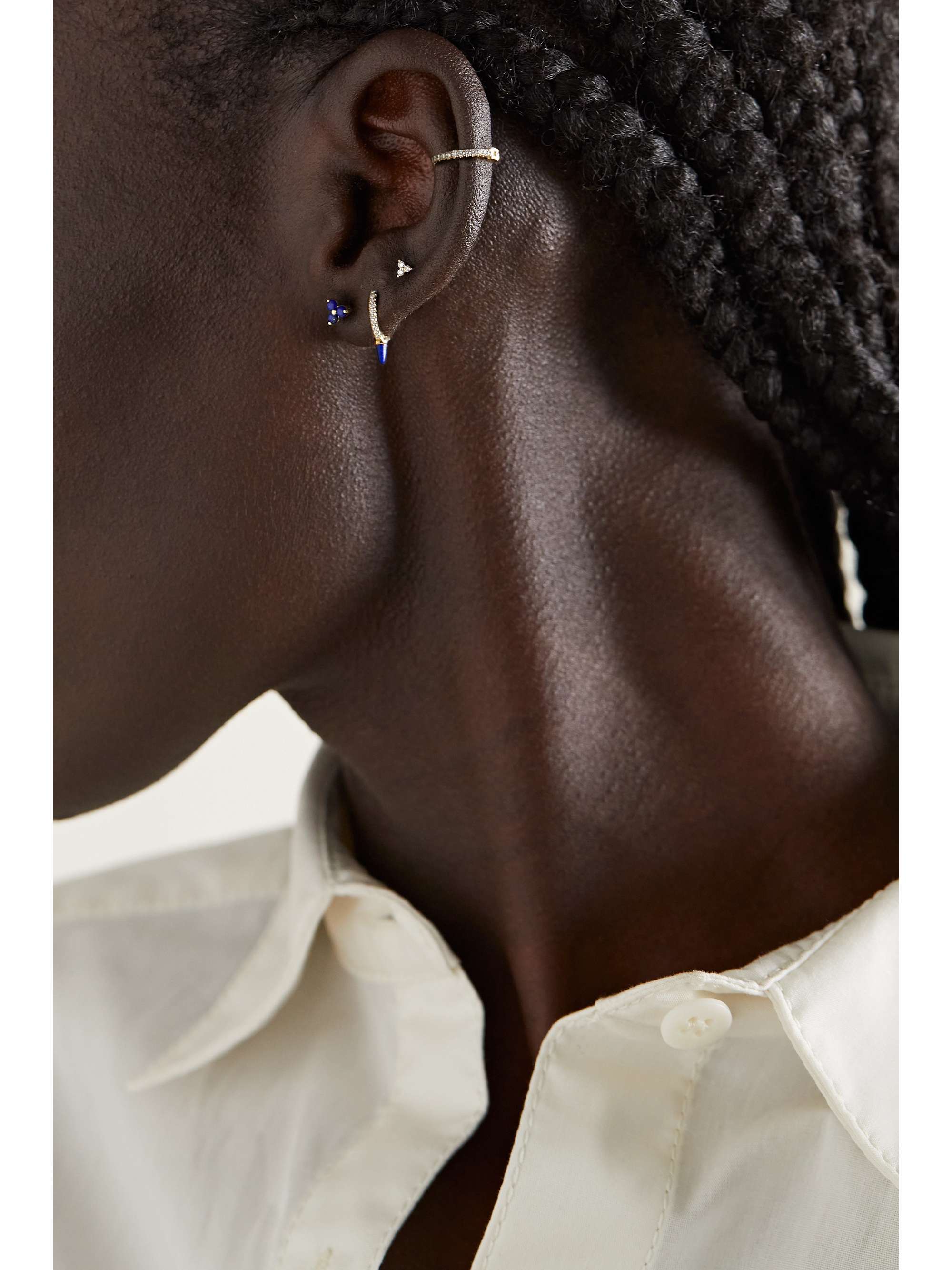MARIA TASH Trinity 14-karat gold lapis lazuli single earring
