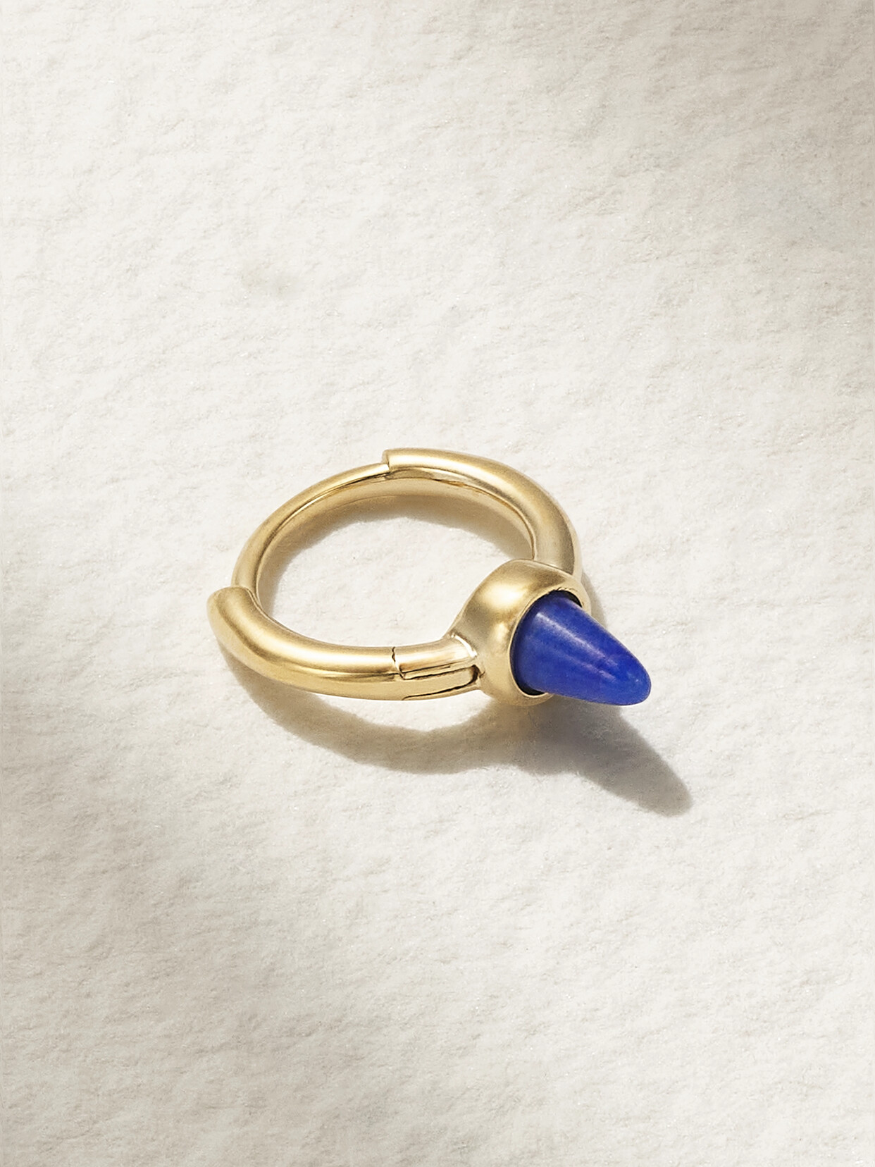 MARIA TASH 6.5MM 14-KARAT GOLD LAPIS LAZULI SINGLE HOOP EARRING