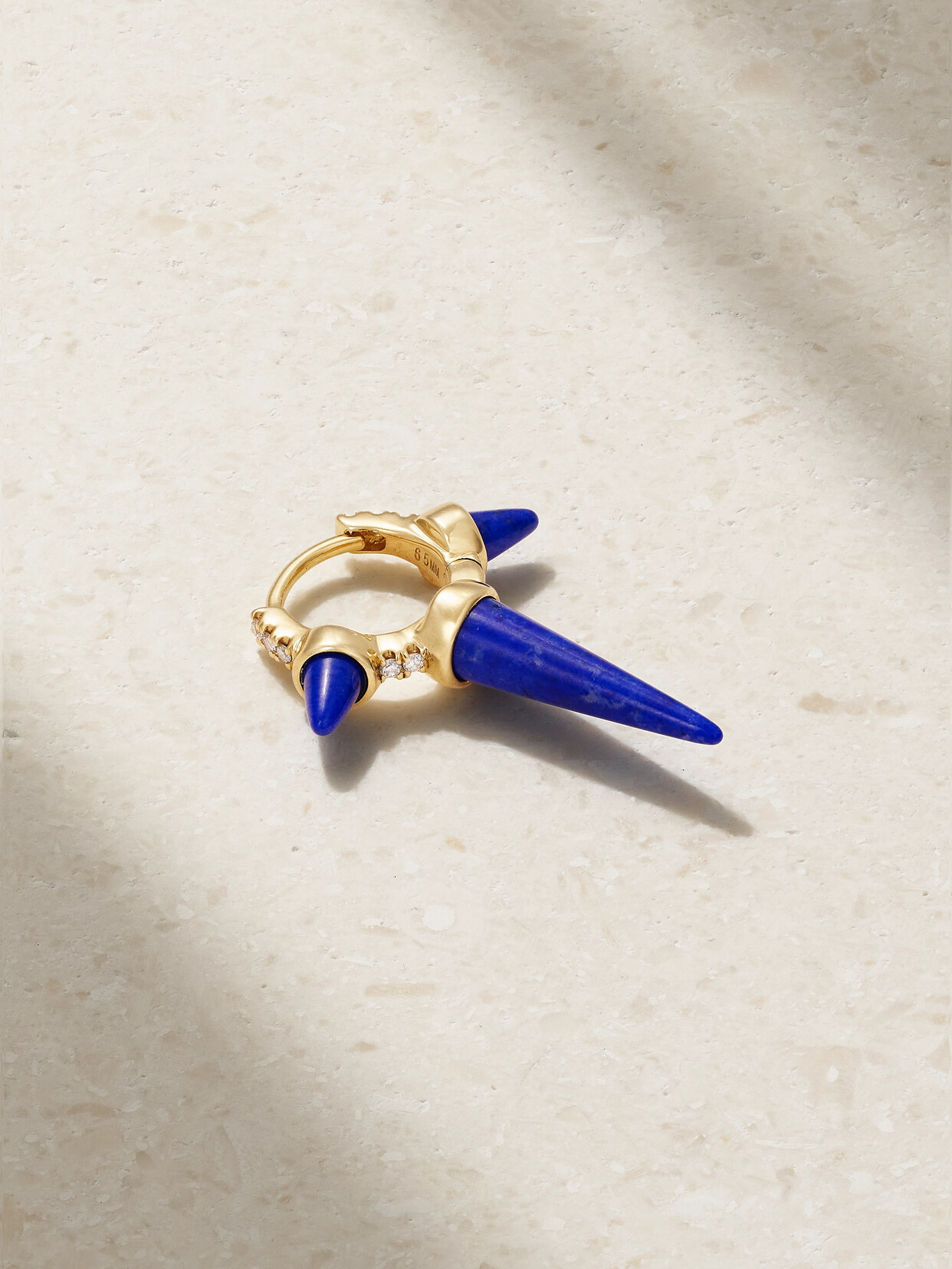 MARIA TASH 6.5mm 18-karat , Diamond And Lapis Lazuli Single Hoop Earring