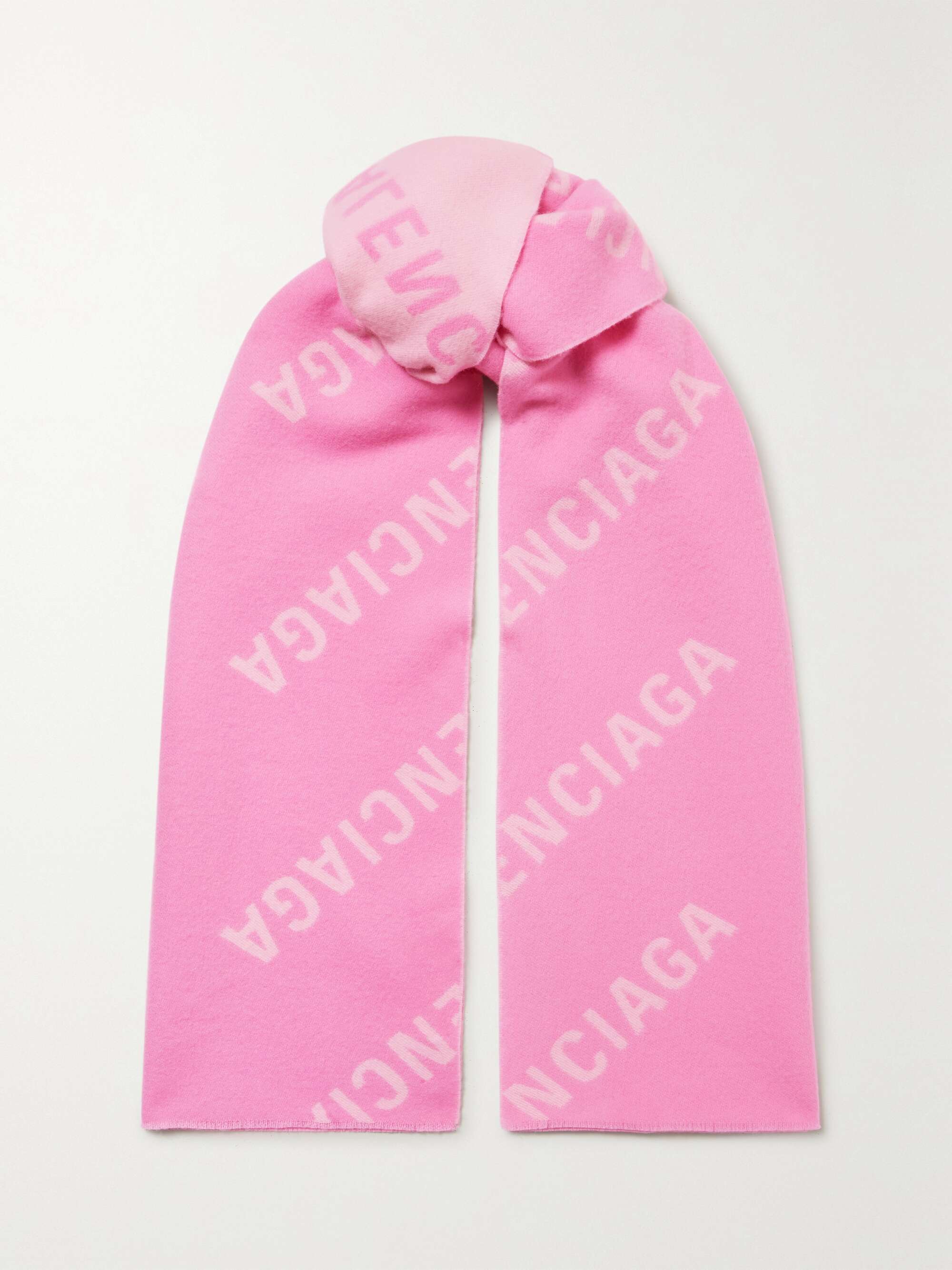 unos pocos Plaga Corta vida Pink Wool-jacquard scarf | BALENCIAGA | NET-A-PORTER