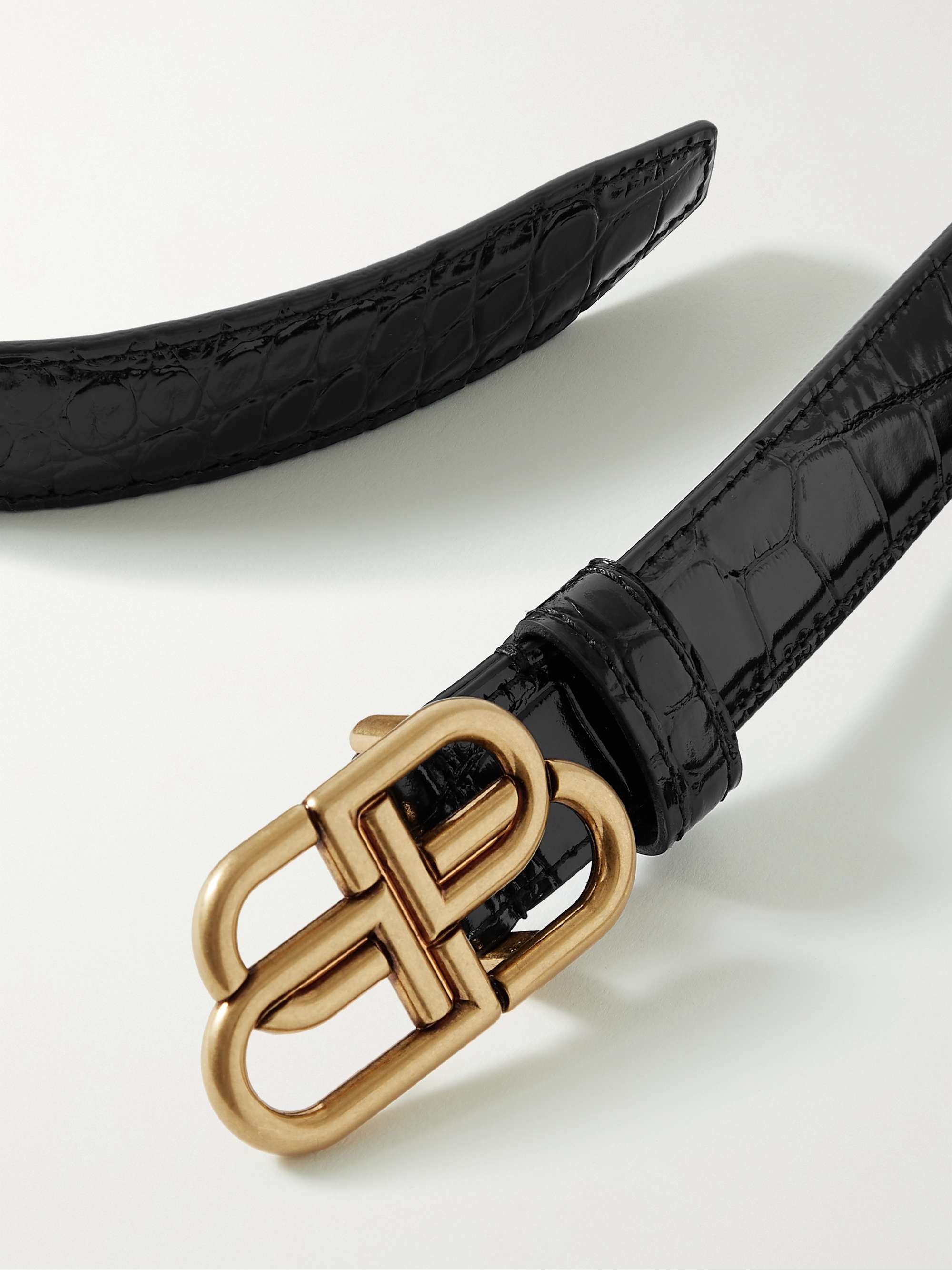 Men's Bb Large Belt in Black | Balenciaga US