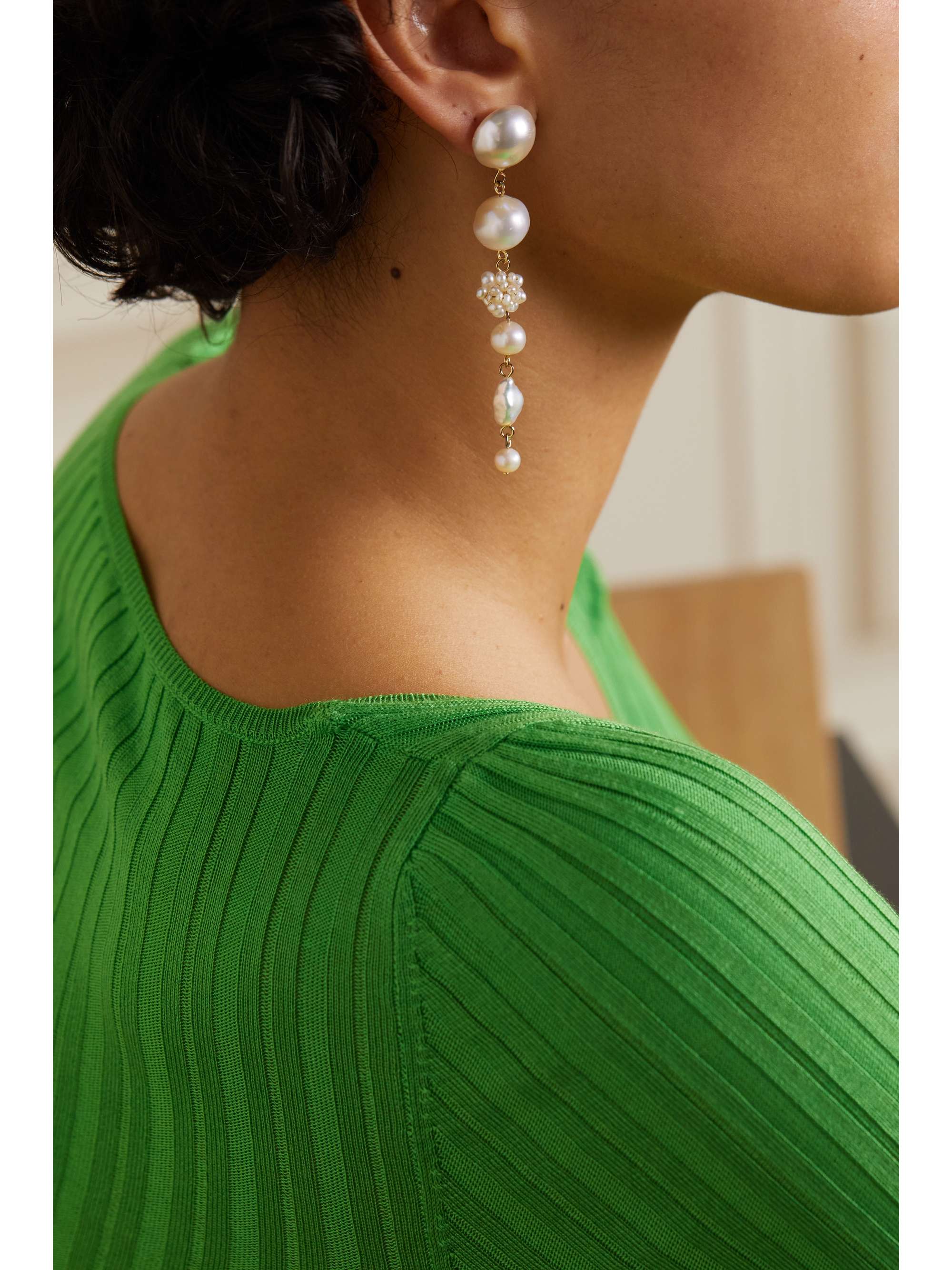 COMPLETEDWORKS Gold vermeil pearl earrings
