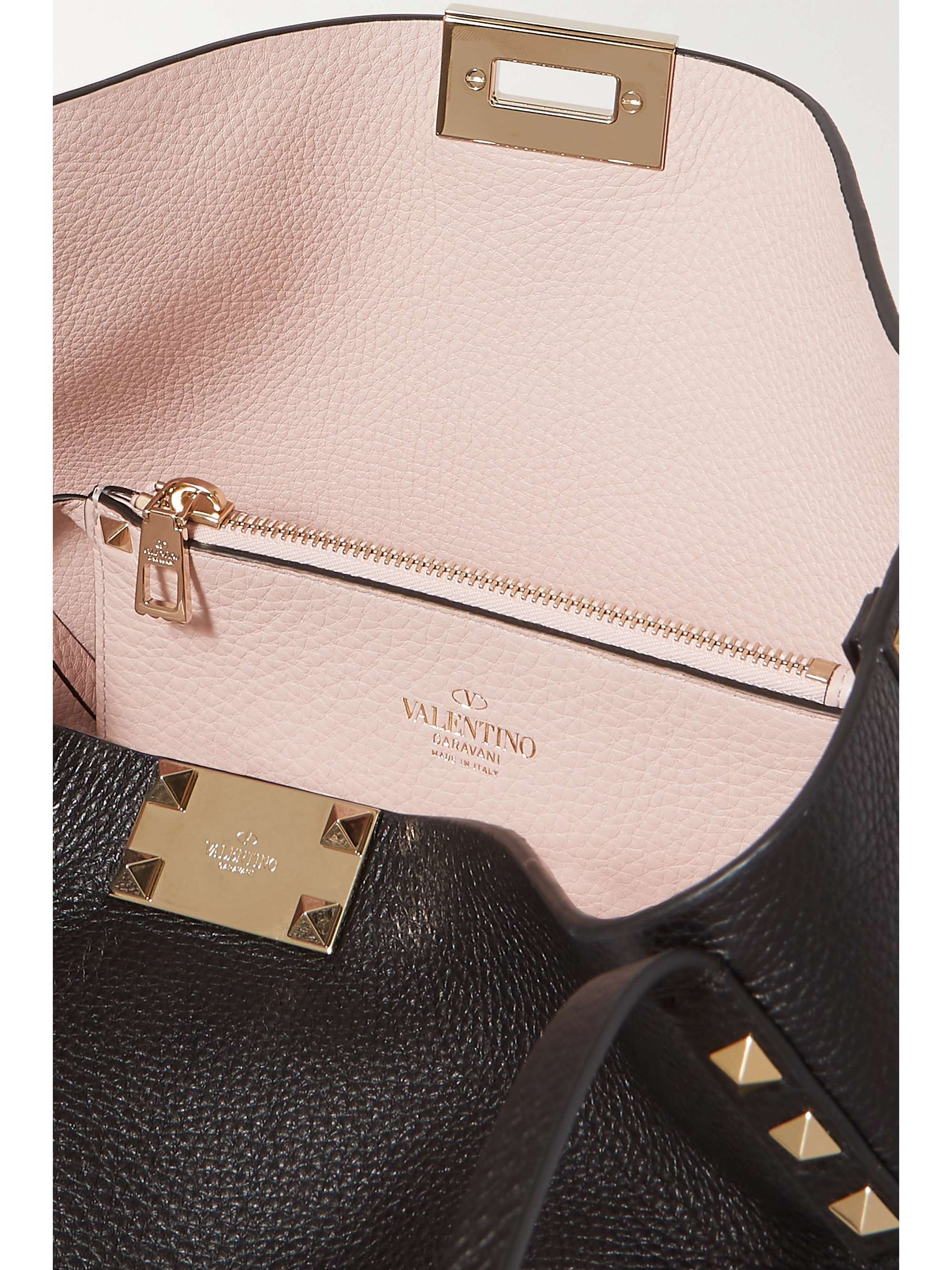 VALENTINO GARAVANI Valentino Garavani Rockstud medium textured-leather tote