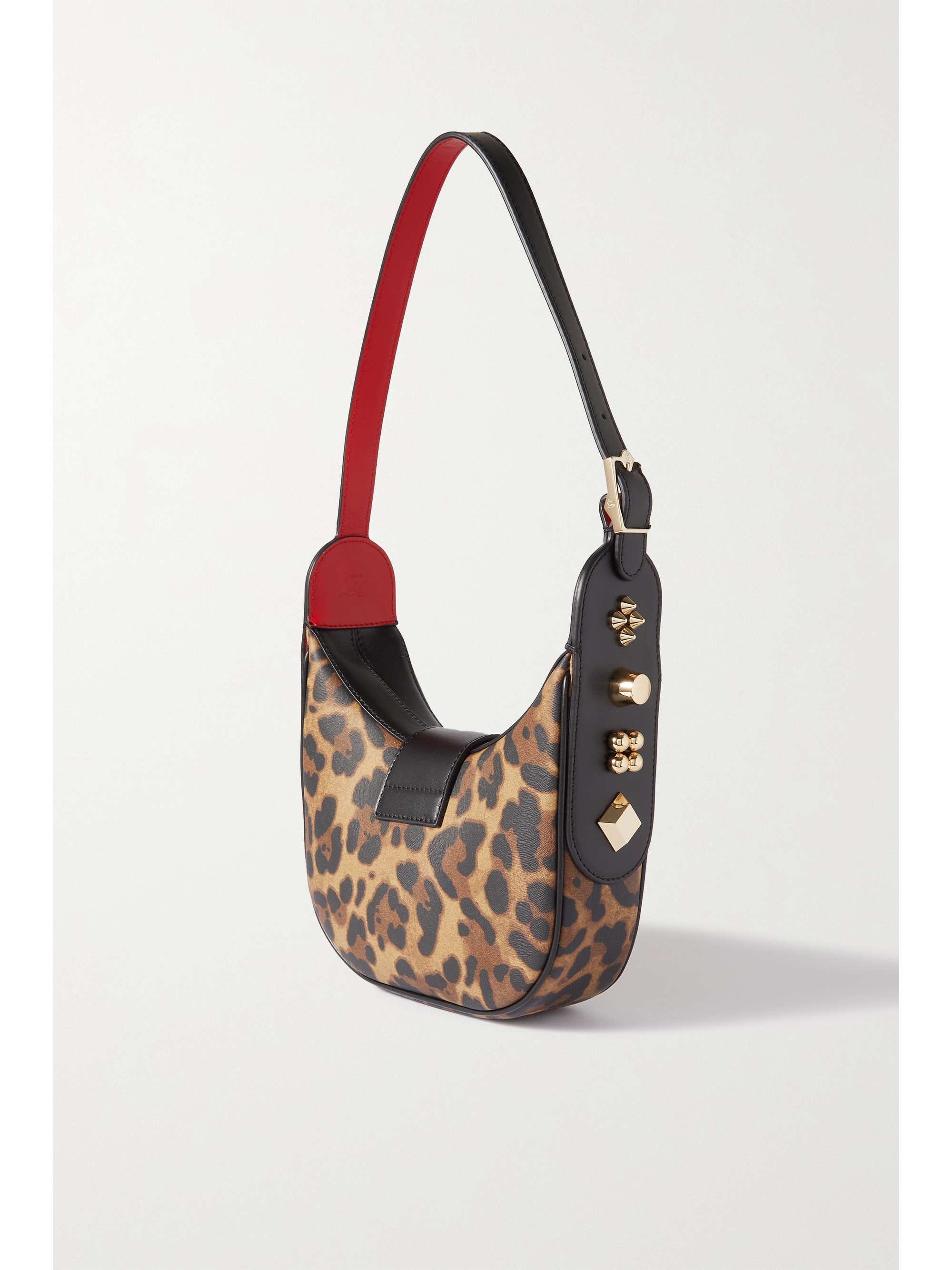 CHRISTIAN LOUBOUTIN Carasky small embellished leopard-print leather shoulder bag