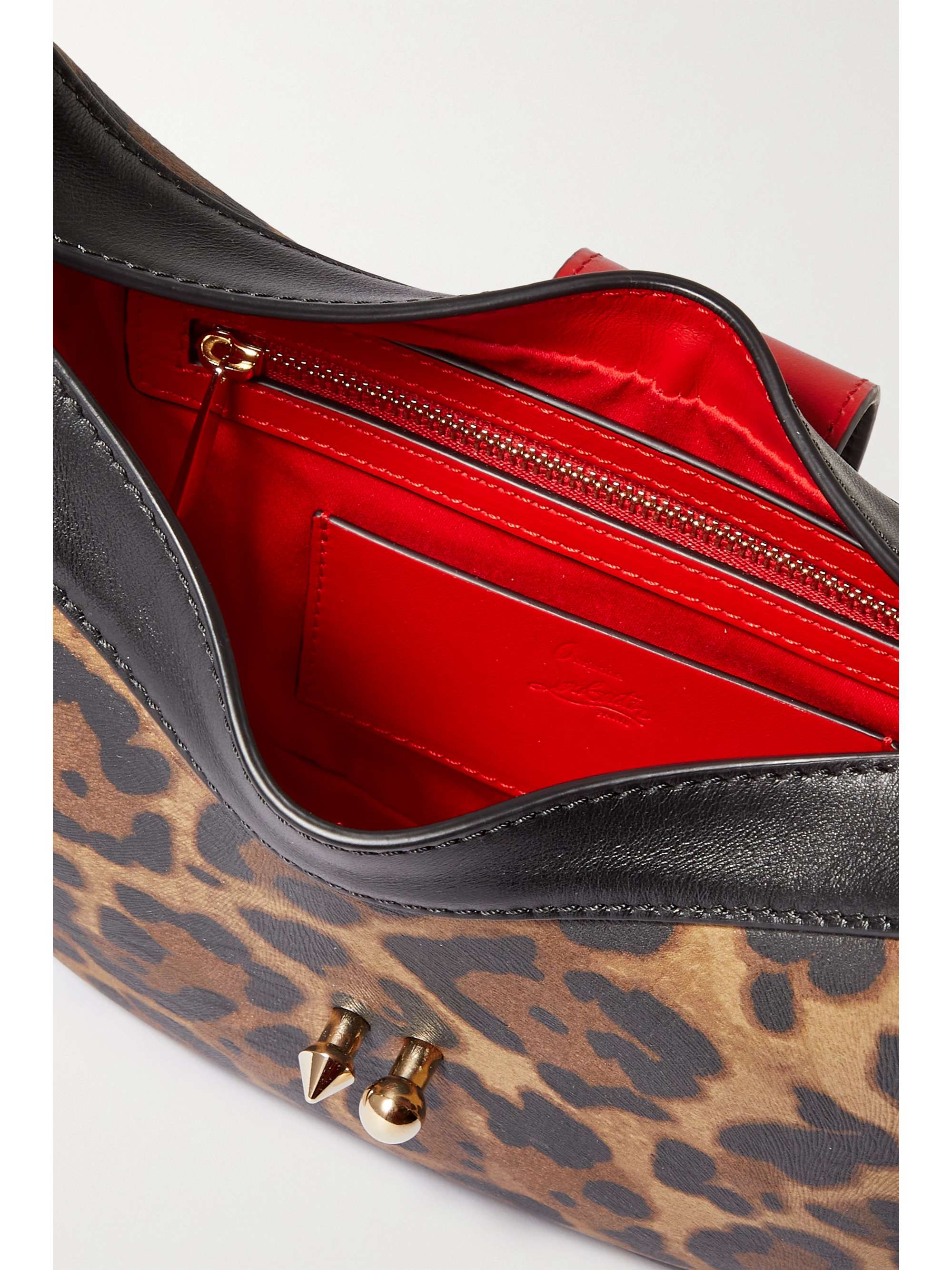 CHRISTIAN LOUBOUTIN Carasky small embellished leopard-print leather shoulder bag