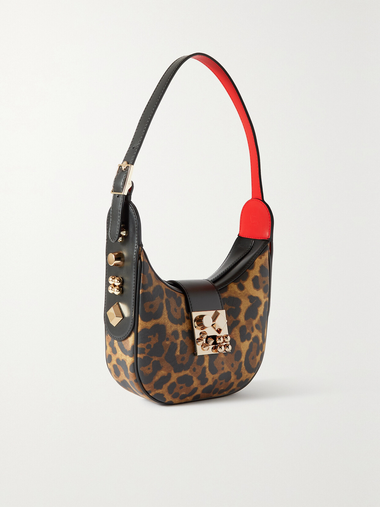 Christian Louboutin Carasky Small Embellished Leopard-print Leather Shoulder Bag