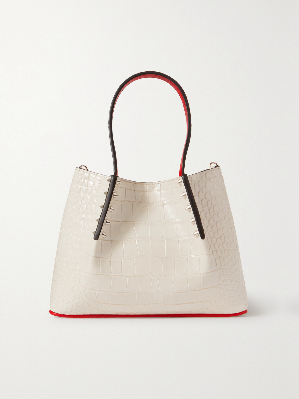 white leather tote