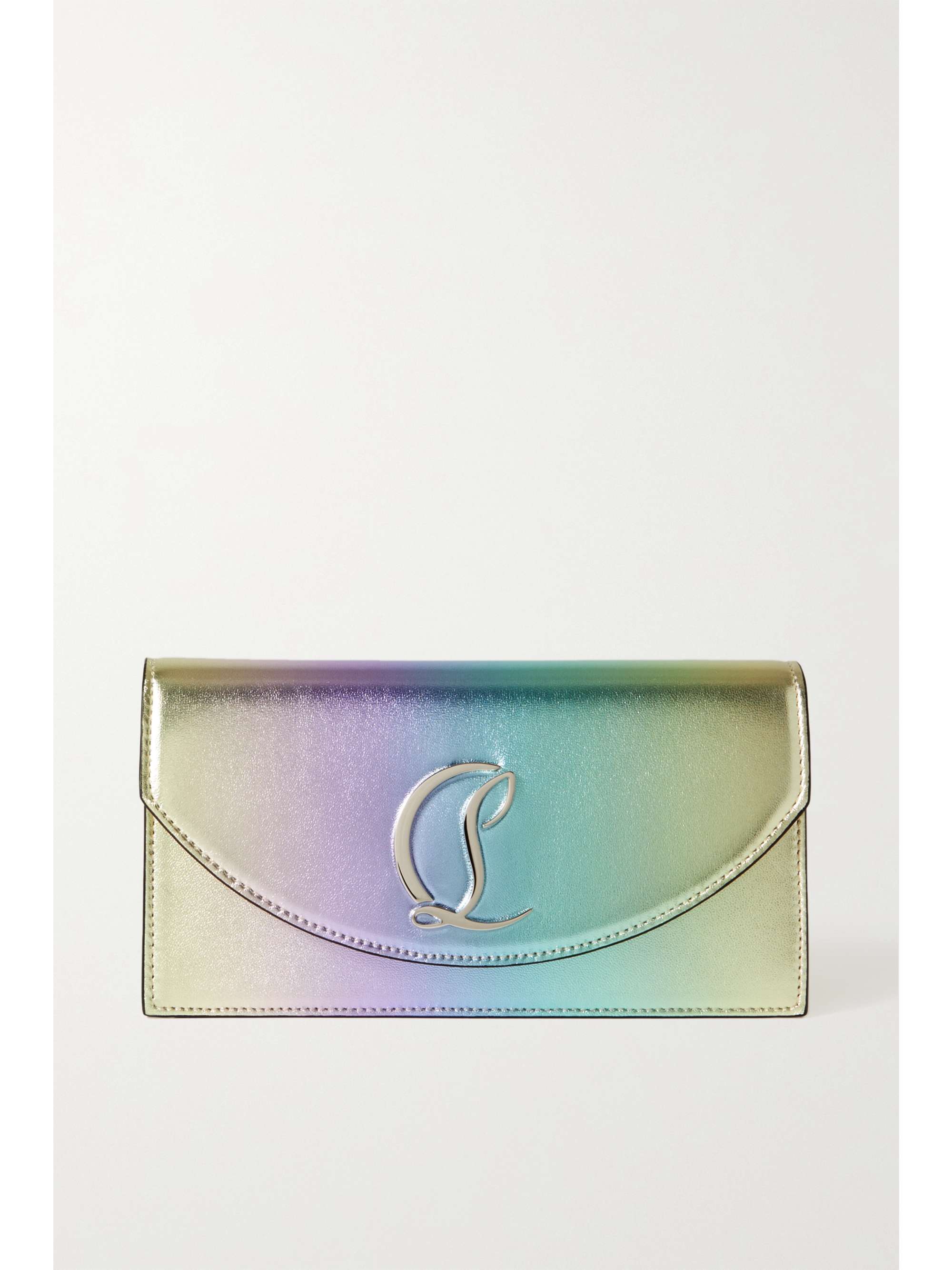 louboutin silver clutch