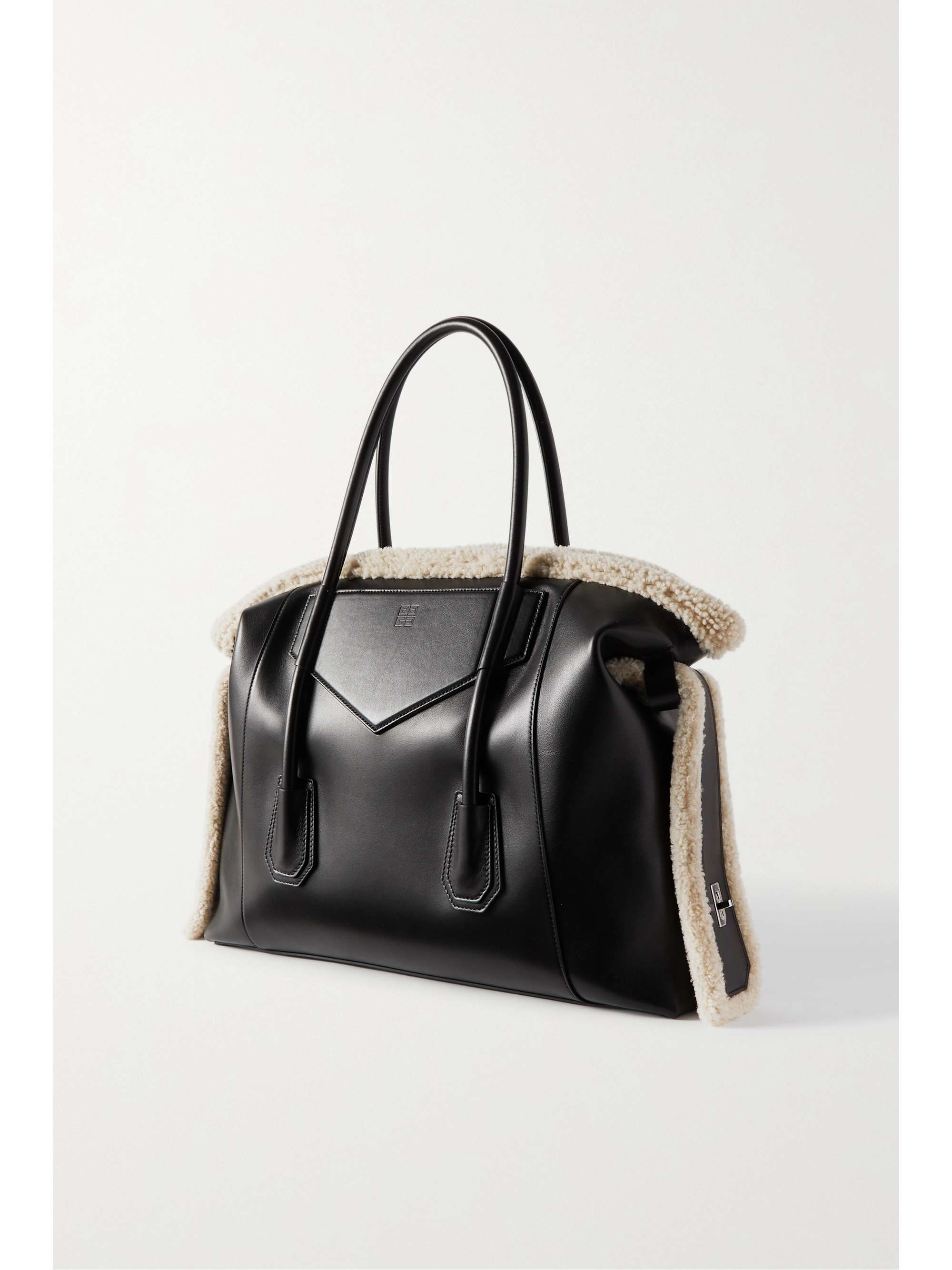 GIVENCHY Antigona Soft medium shearling-trimmed leather tote