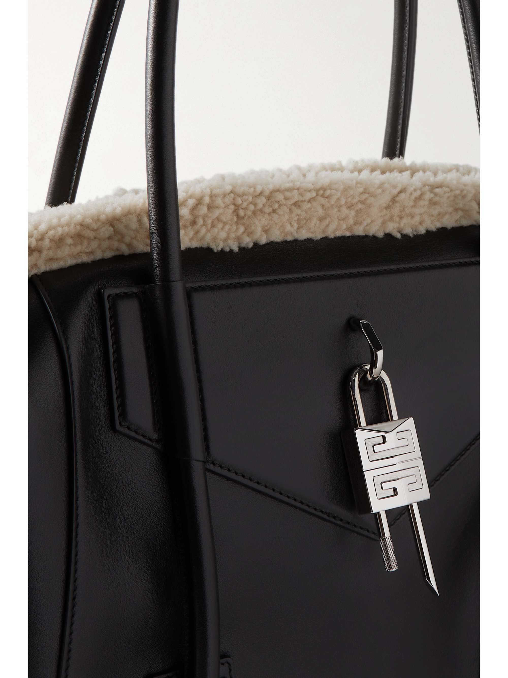 GIVENCHY Antigona Soft medium shearling-trimmed leather tote