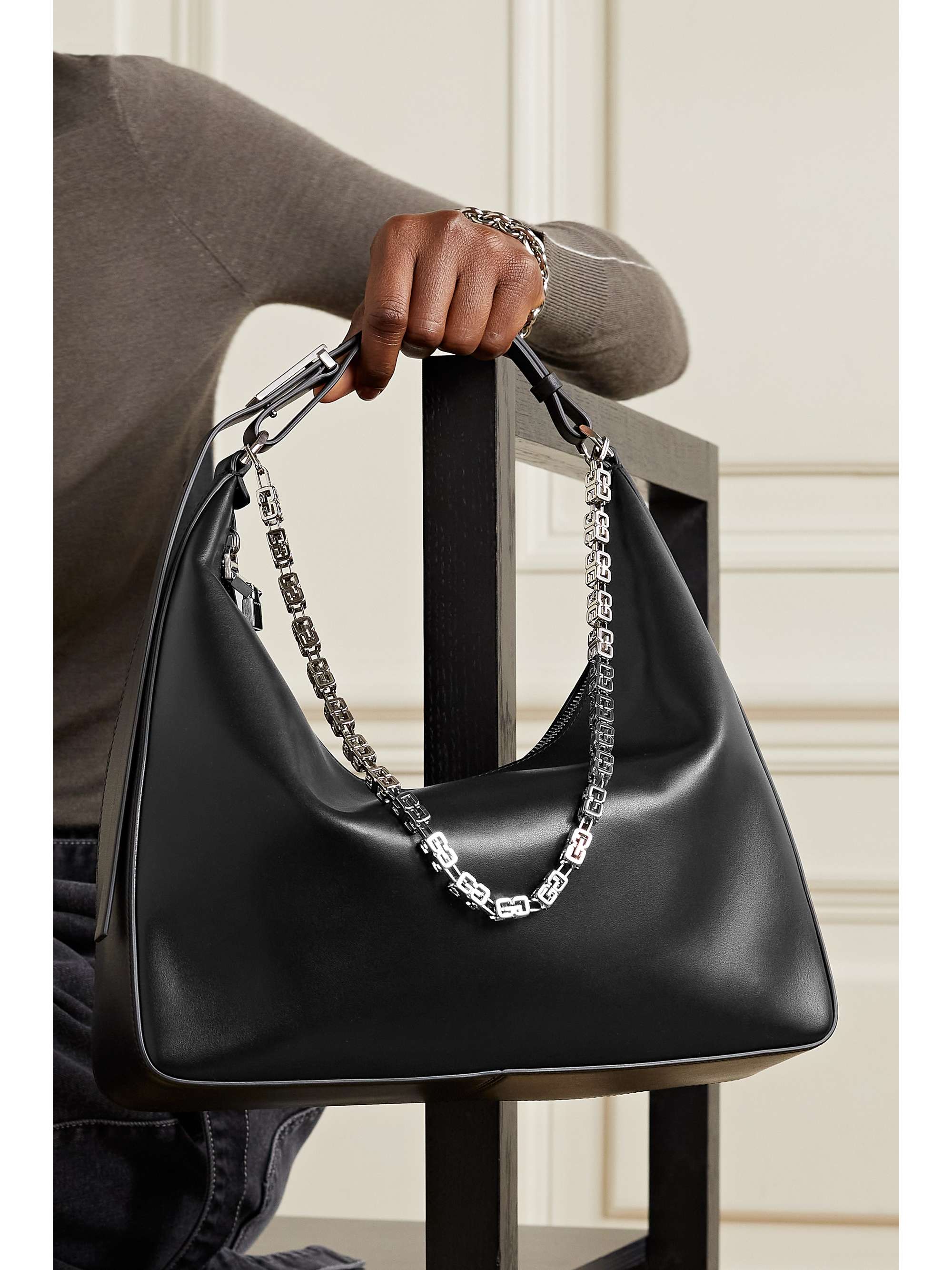 GIVENCHY Moon Cut Out medium chain-embellished leather shoulder bag