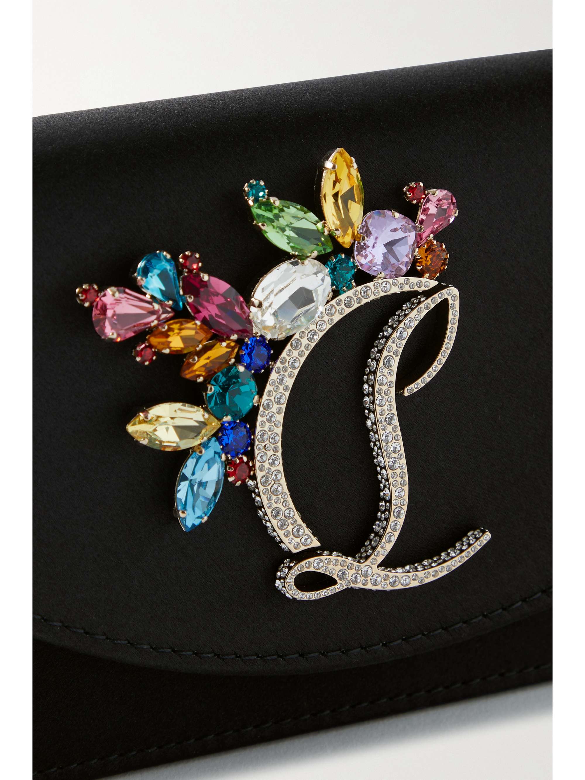 CHRISTIAN LOUBOUTIN Loubi54 crystal-embellished satin clutch