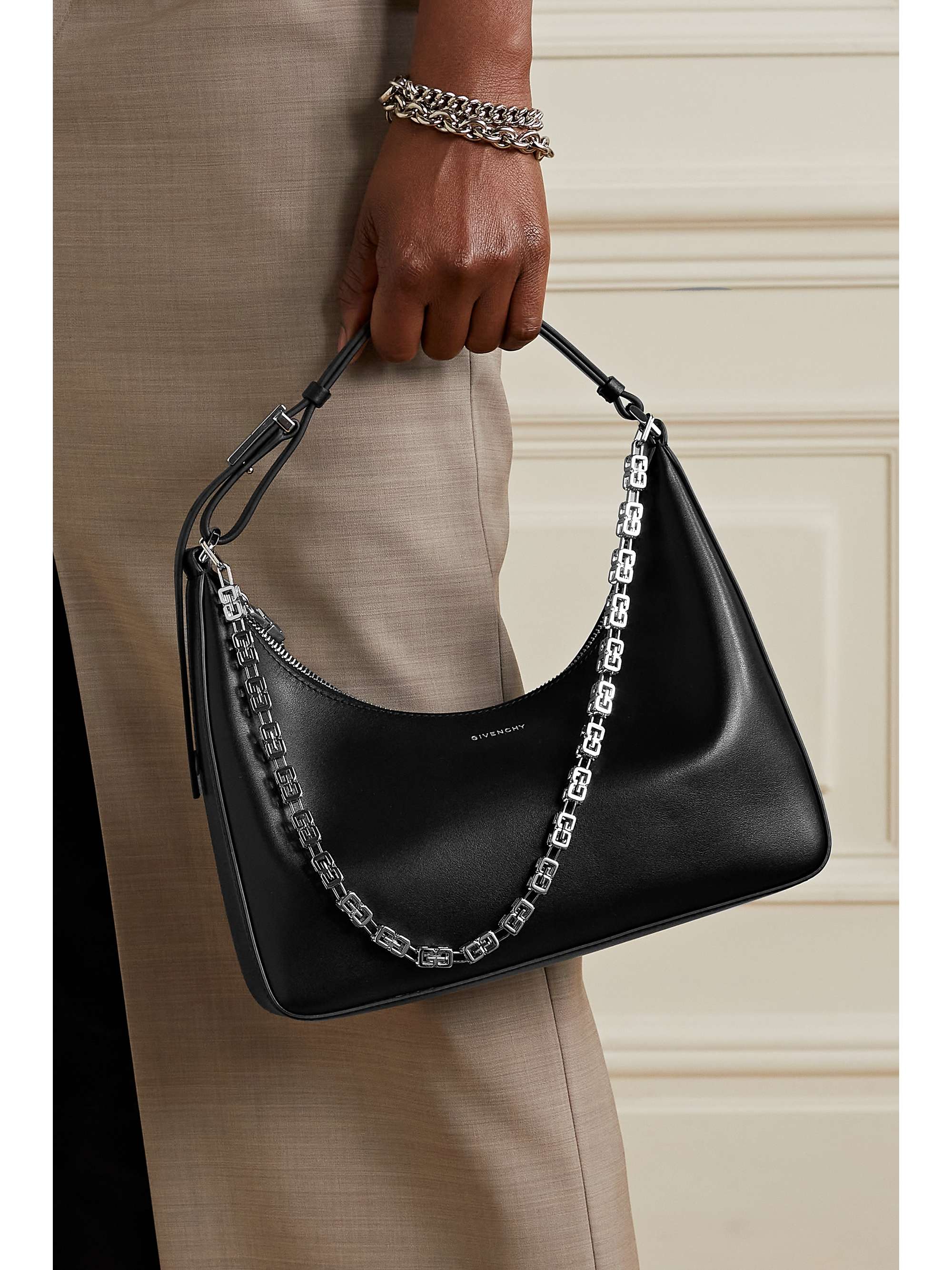GIVENCHY Moon Cut small chain-embellished leather shoulder bag