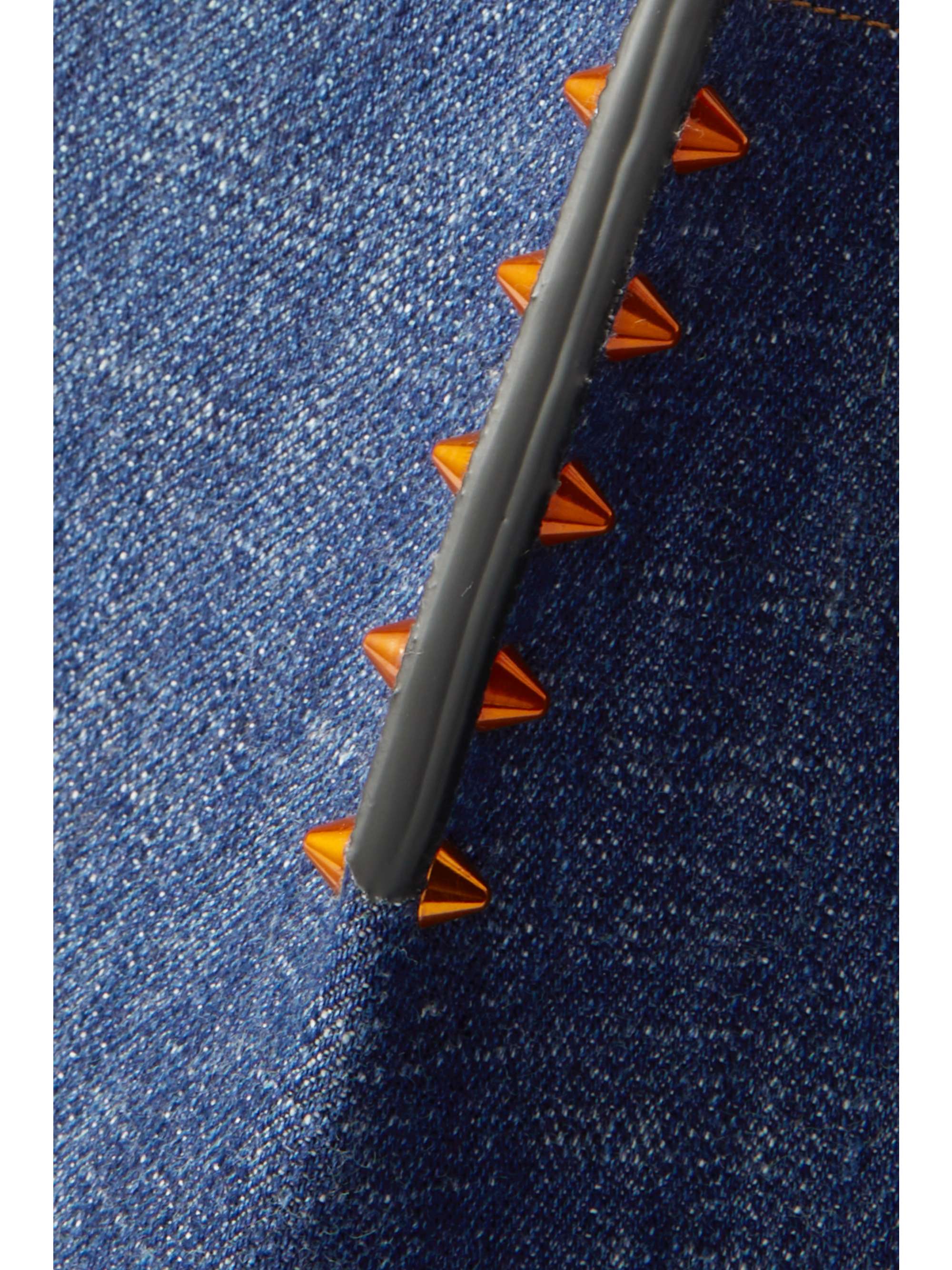 CHRISTIAN LOUBOUTIN Cabarock small spiked denim and leather tote