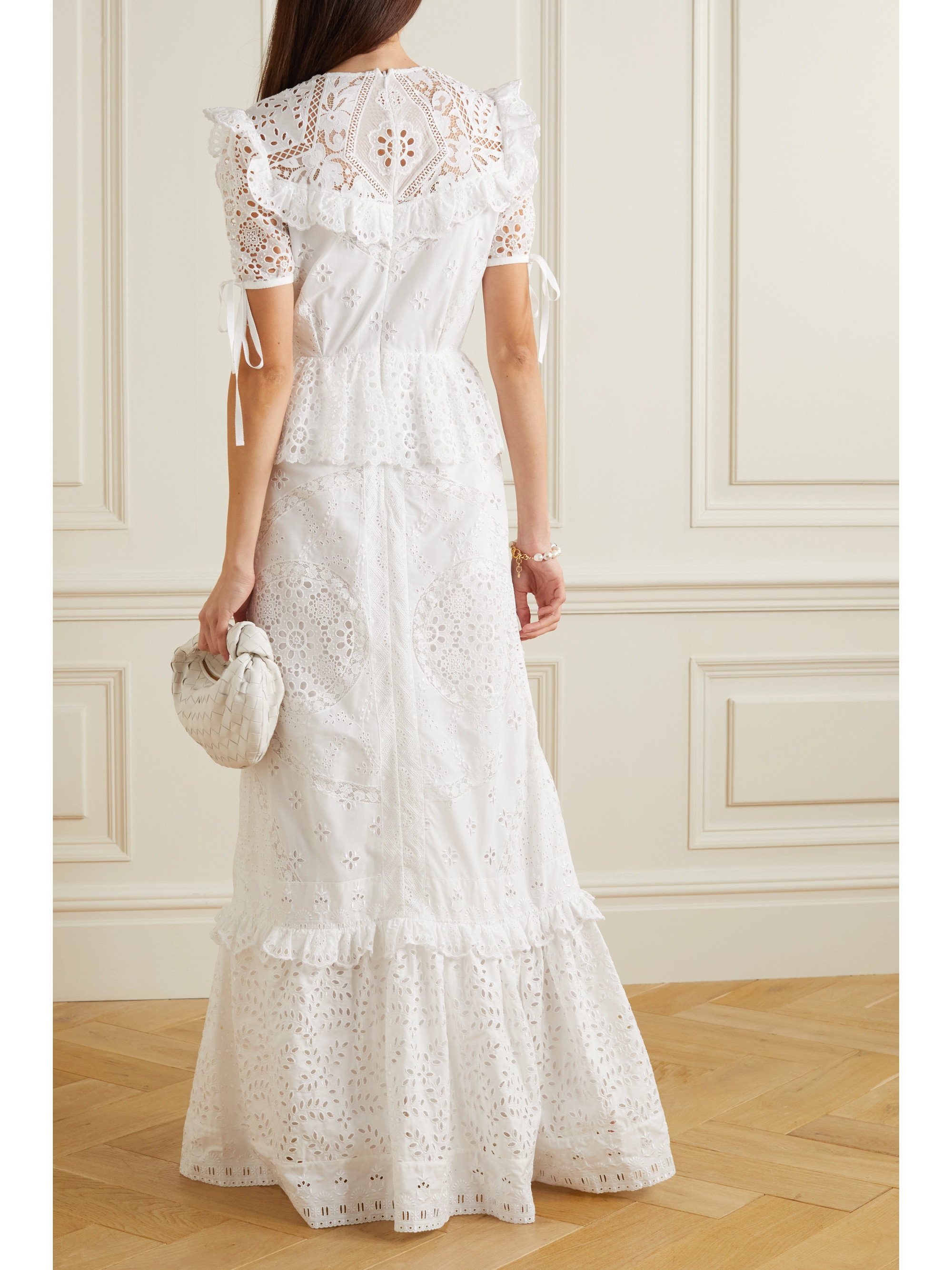 Erdem Alda ruffled lace-trimmed broderie anglaise cotton-blend gown