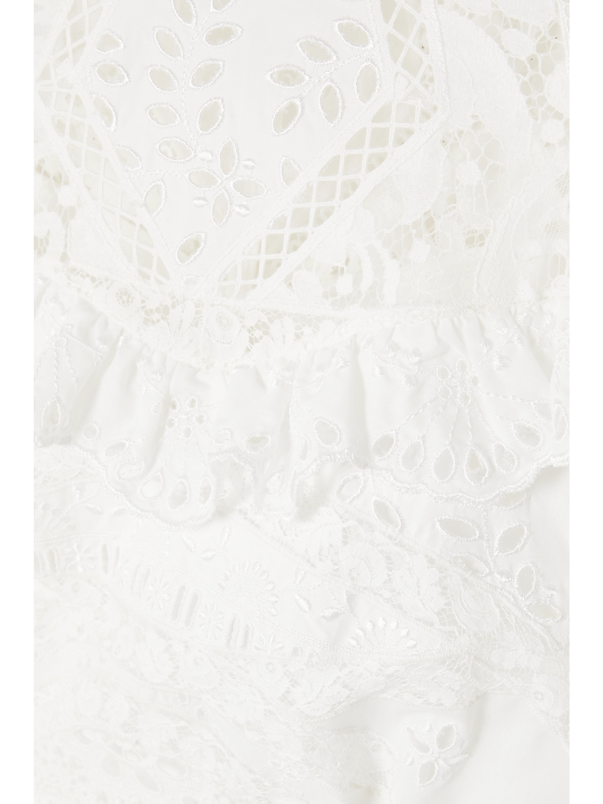 Erdem Alda ruffled lace-trimmed broderie anglaise cotton-blend gown